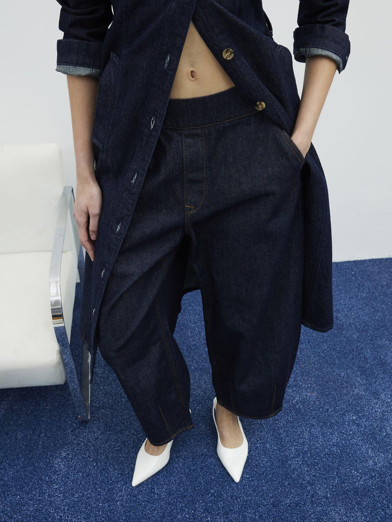undefined Denim Pull On Barrel Jeans