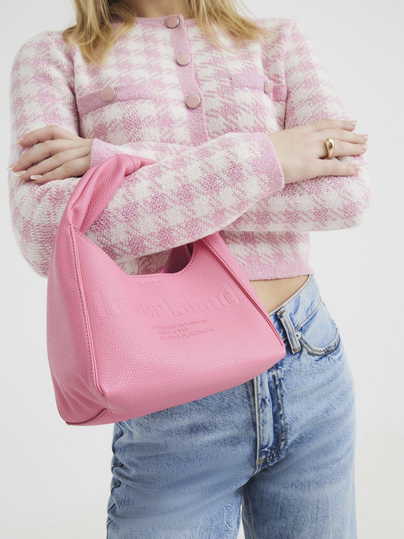  image of river-island-faux-leather-debossed-ri-scoop-bag