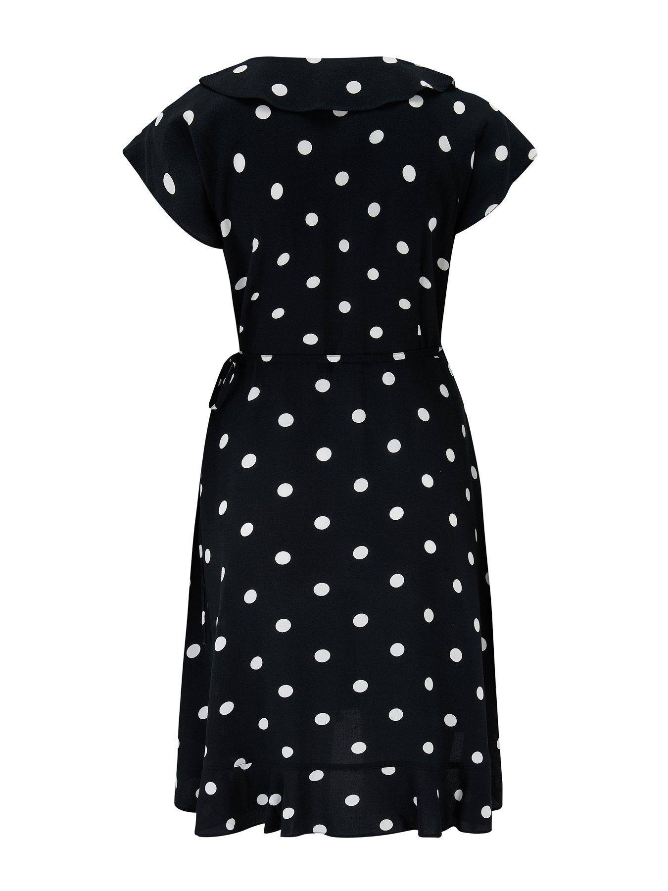  image of pour-moi-frill-wrap-beach-dress-with-lenzing-ecovero-viscose-blackwhite