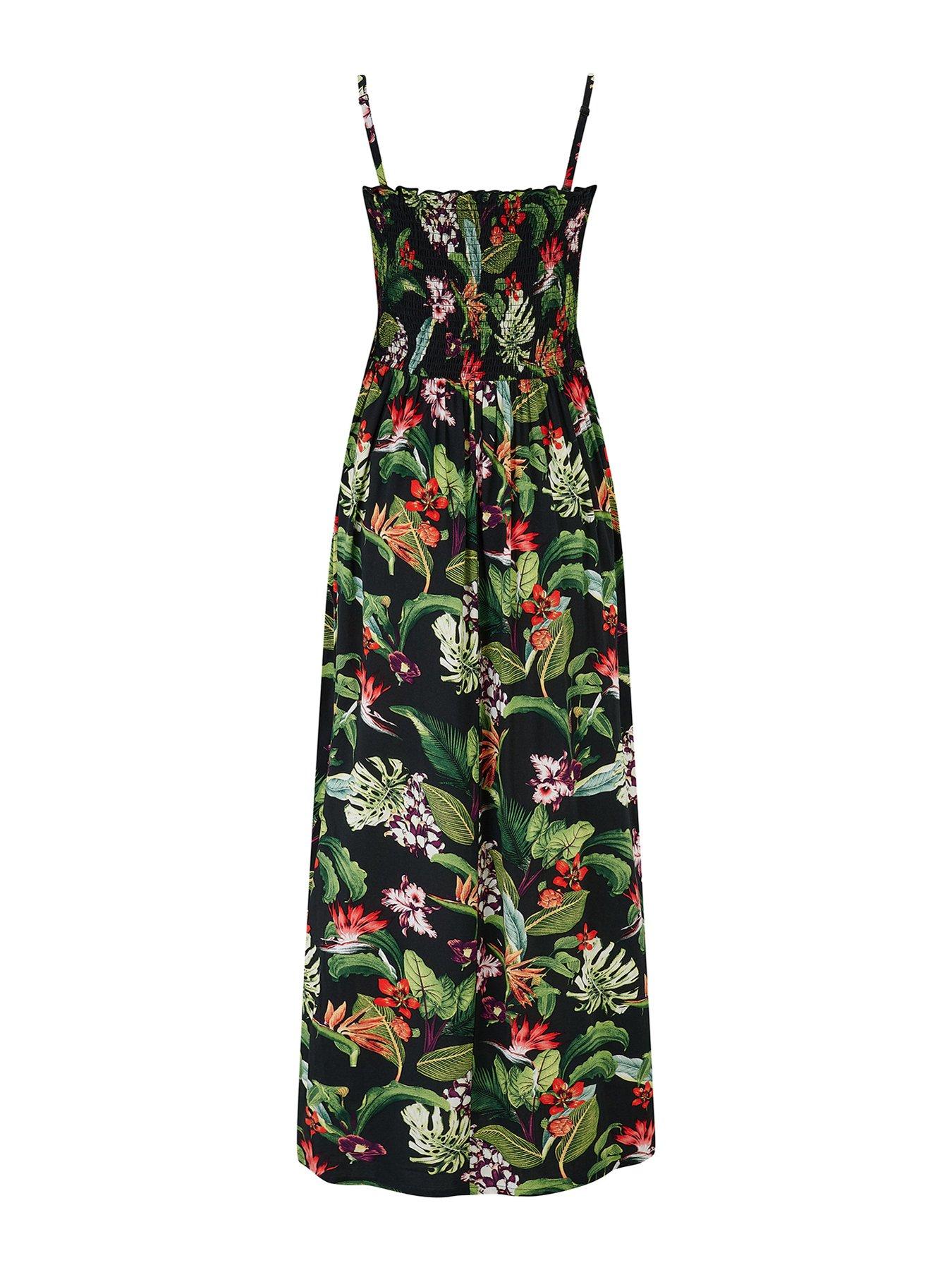  image of pour-moi-strapless-shirred-bodice-maxi-beach-dress-print