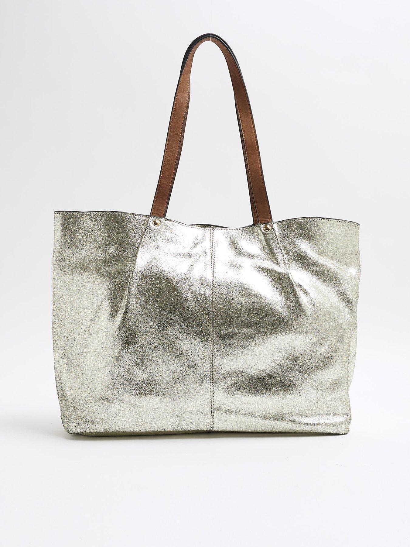 undefined Leather Metallic Shoulder Bag