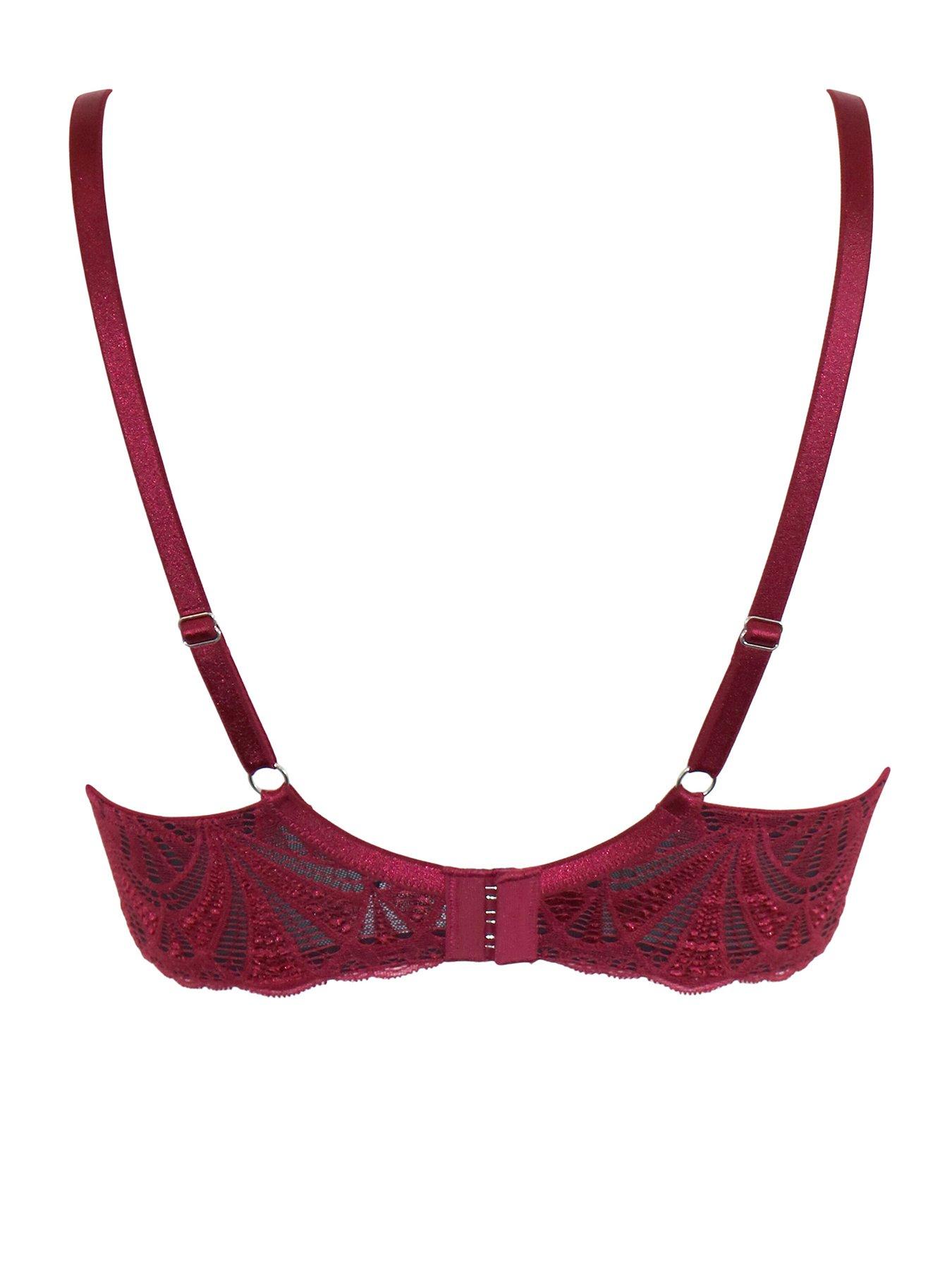  image of pour-moi-new-romance-padded-push-up-plunge-bra-dark-multi