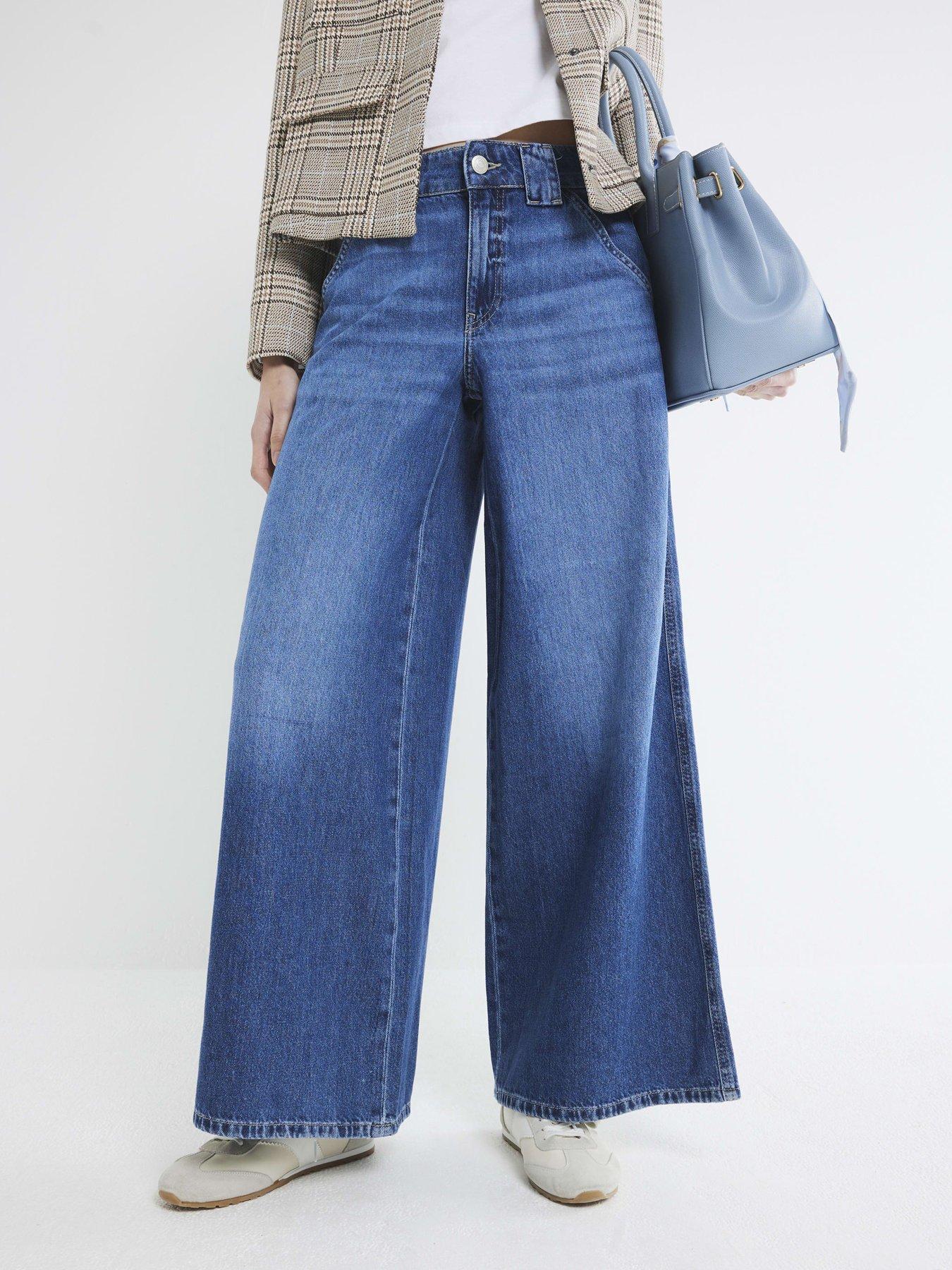undefined Palazzo Wide Leg Jeans