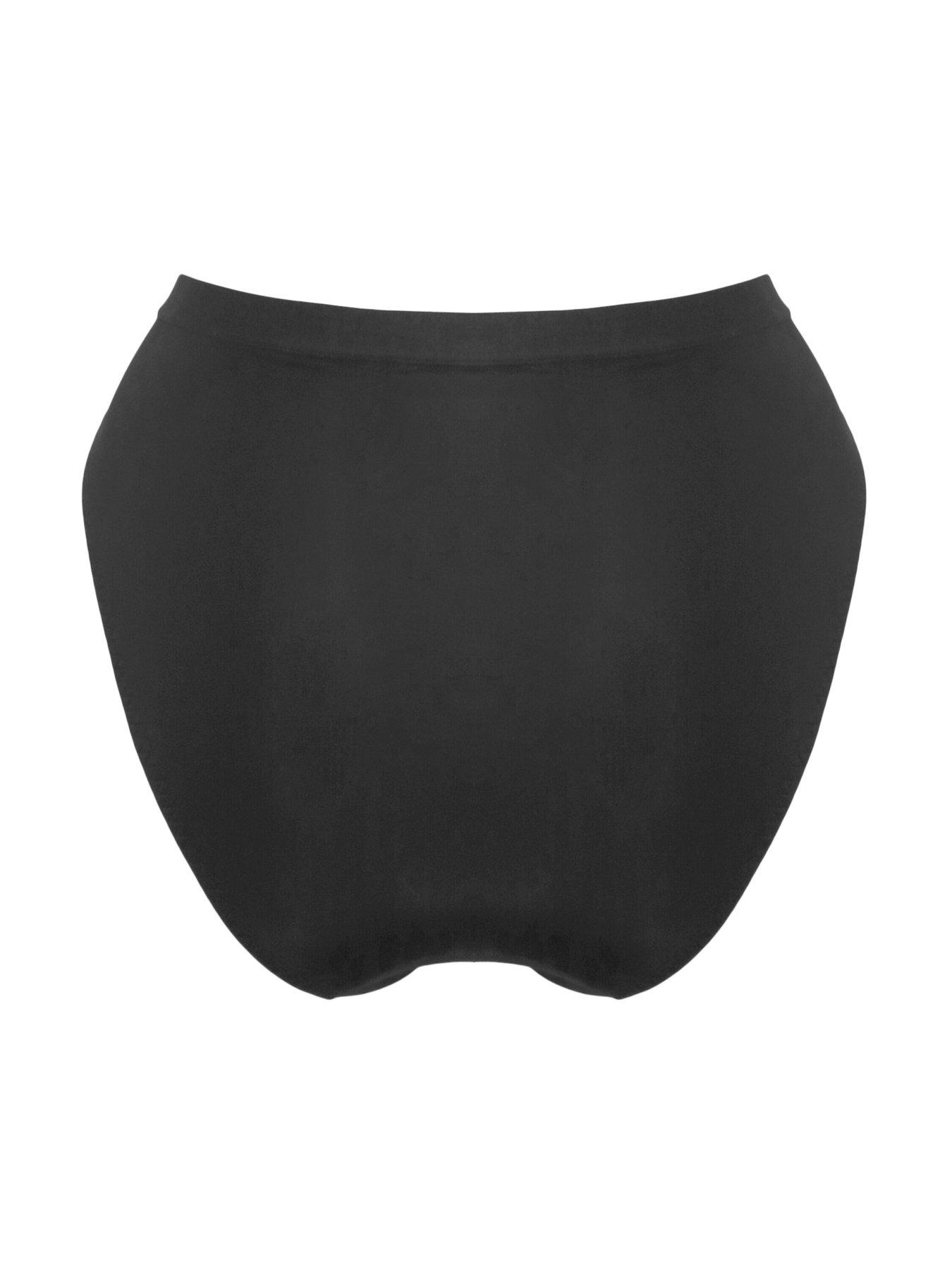 Image 4 of 4 of Pour Moi Geo Sculpt High Leg Midi Brief - Black