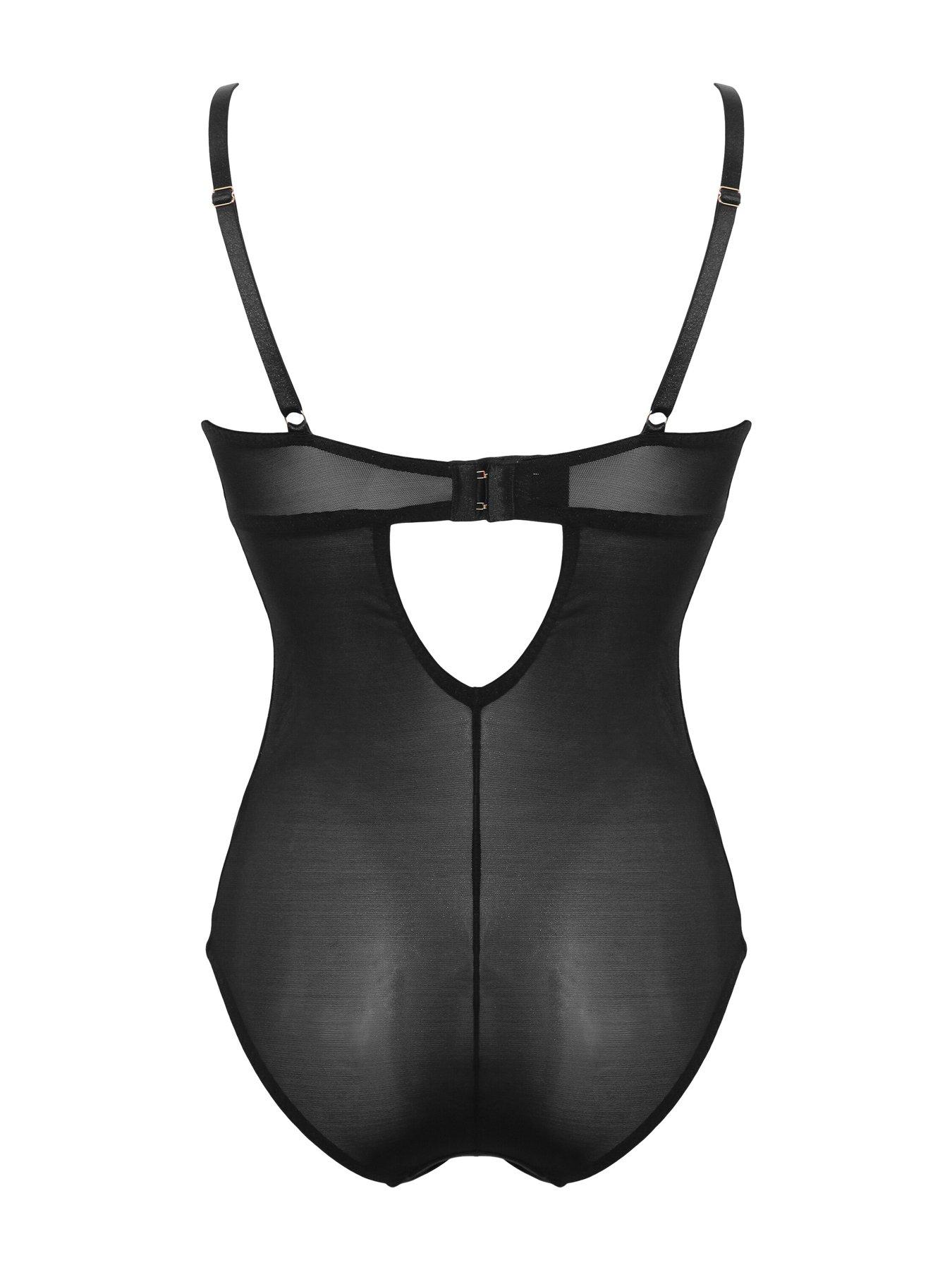 Image 4 of 4 of Pour Moi Geo Sculpt Smoothing Underwired Body - Black
