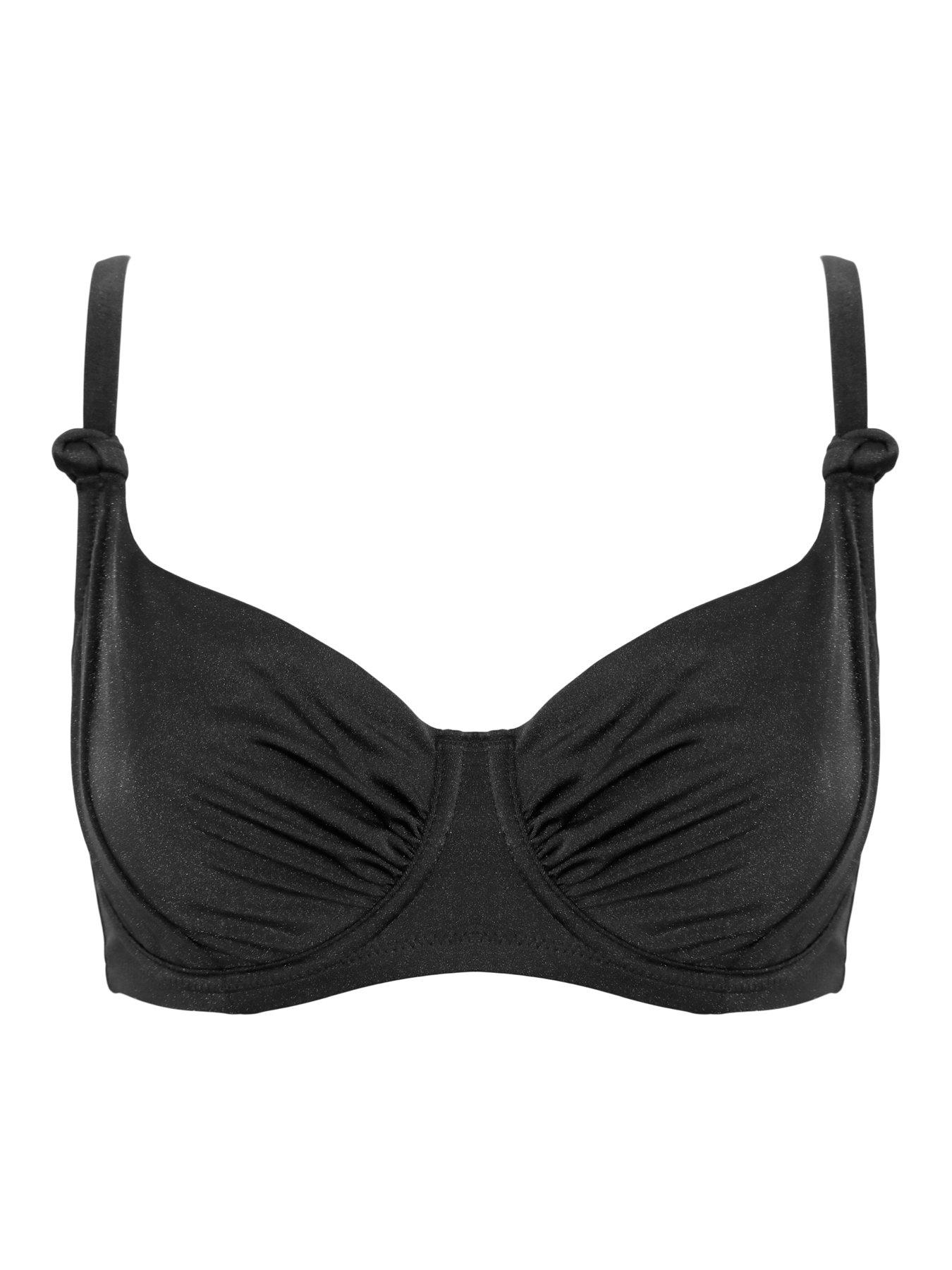  image of pour-moi-st-kitts-non-padded-underwired-bikini-top-black