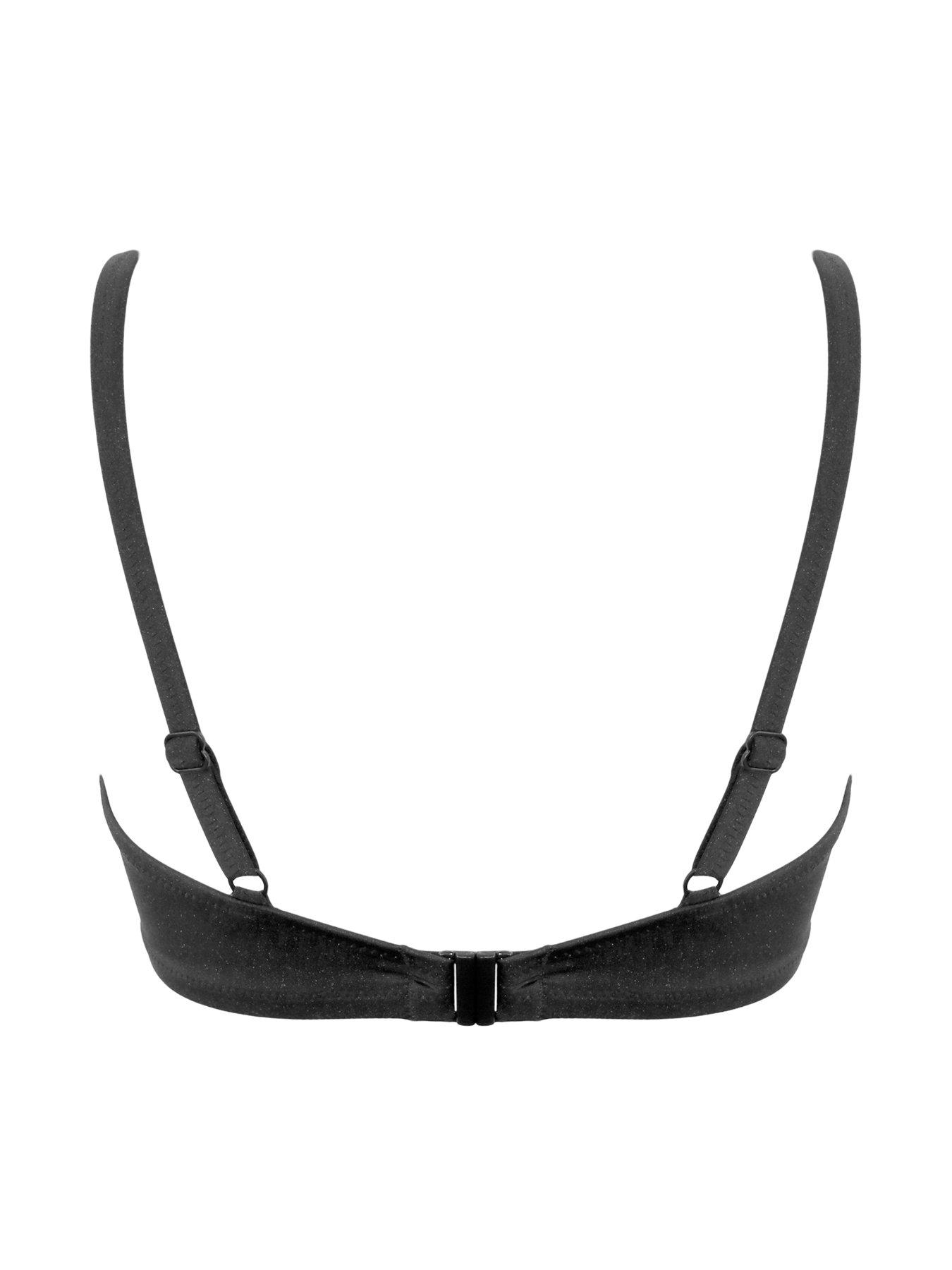 image of pour-moi-st-kitts-non-padded-underwired-bikini-top-black