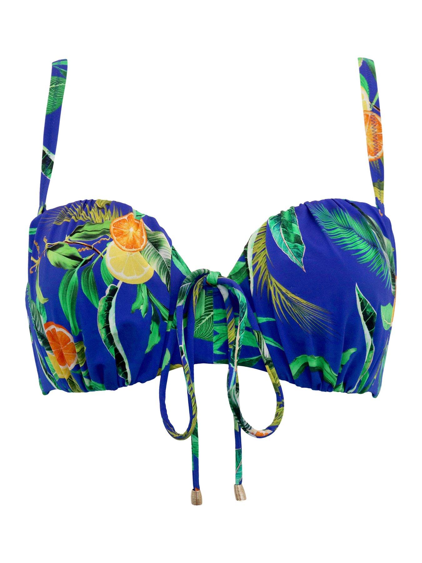 Image 3 of 4 of Pour Moi Santa Cruz Strapless Lightly Padded Underwired Bikini Top - Print