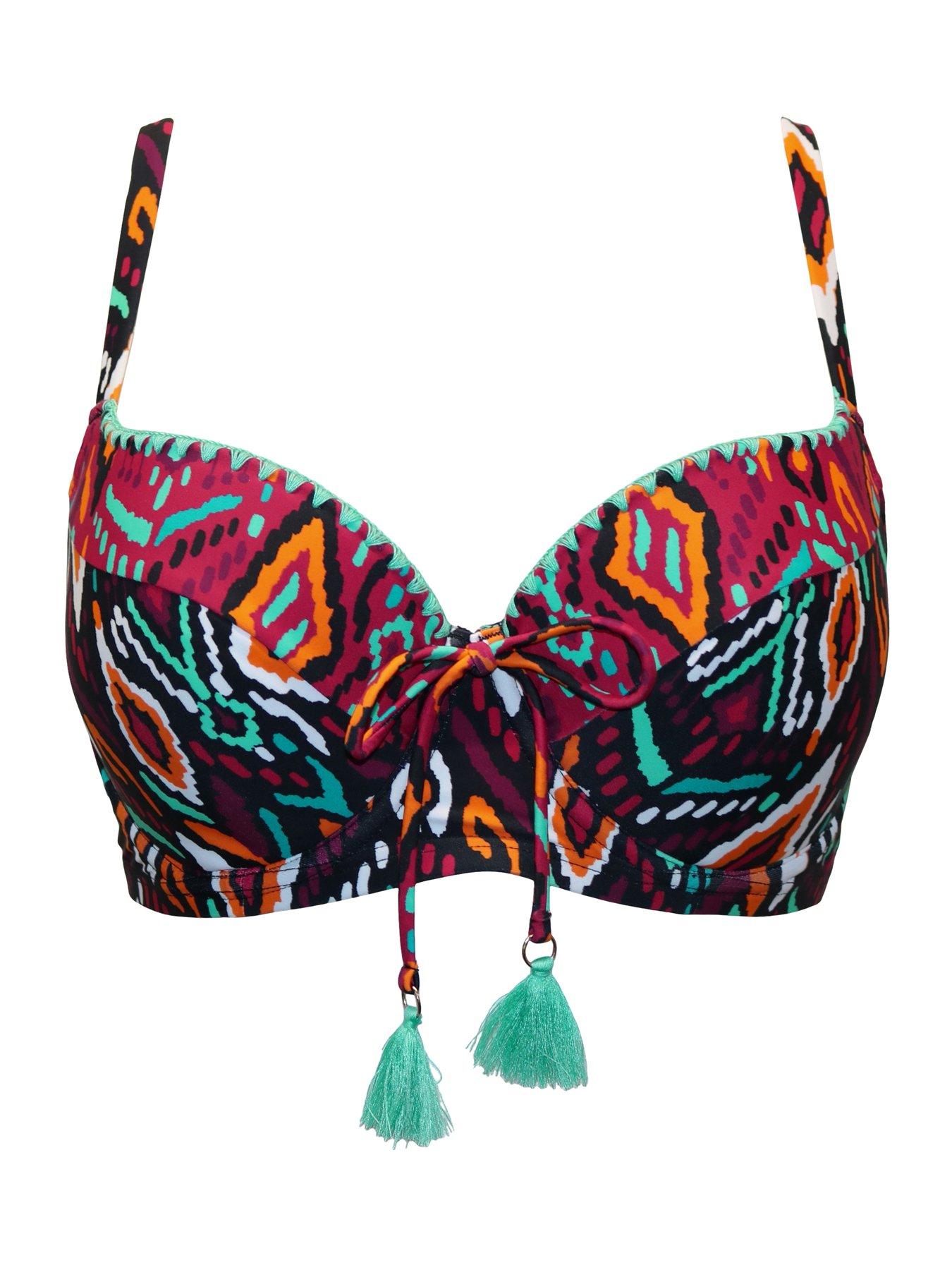  image of pour-moi-costa-rica-padded-underwired-bikini-top-multi
