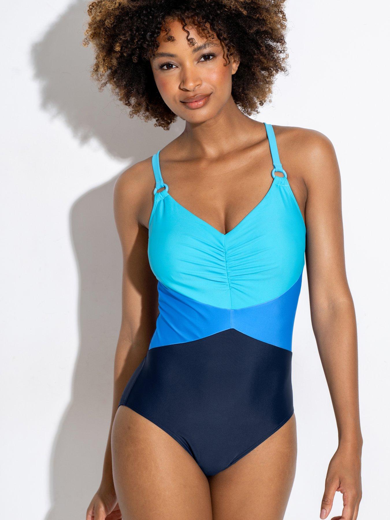 undefined Brighton V-Neck Tummy Control Swimsuit - Blue
