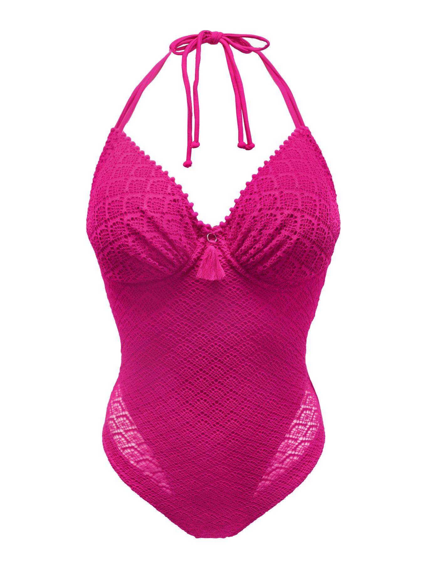 Image 3 of 4 of Pour Moi Castaway Adjustable Halter Underwired Swimsuit - Pink