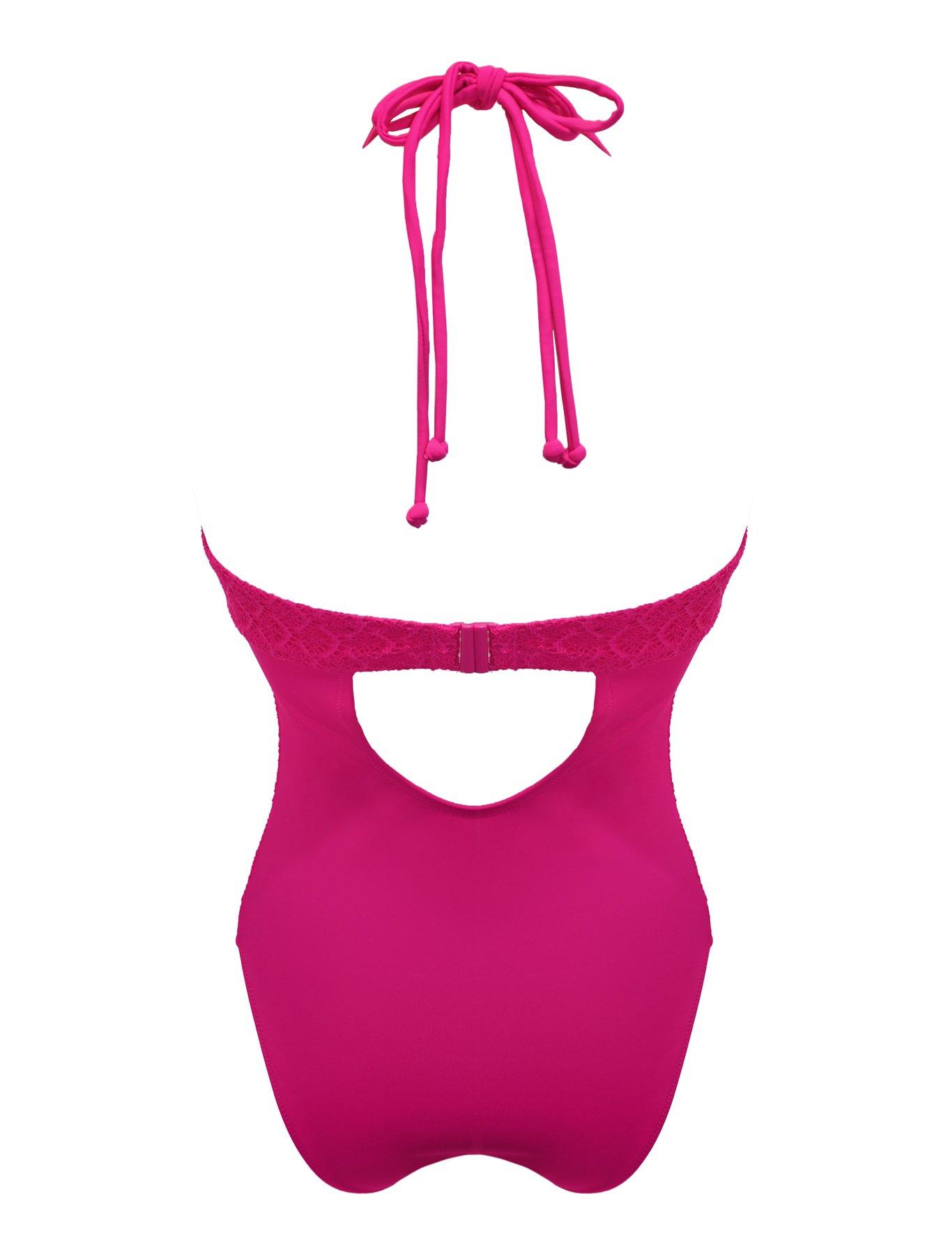 Image 4 of 4 of Pour Moi Castaway Adjustable Halter Underwired Swimsuit - Pink