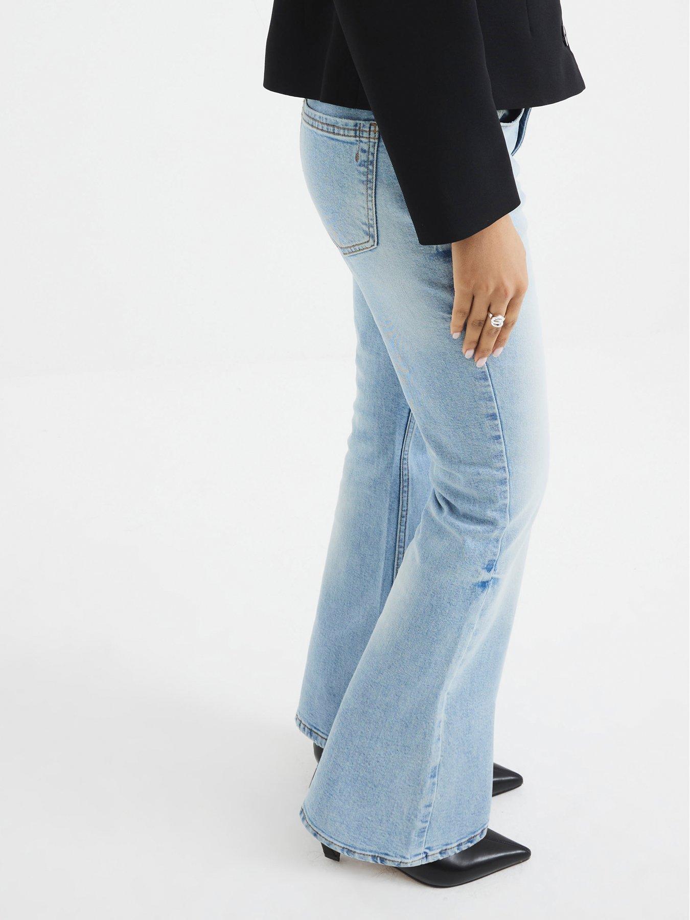 Image 2 of 5 of River Island Petite Bootcut Mid Rise Jeans - Blue