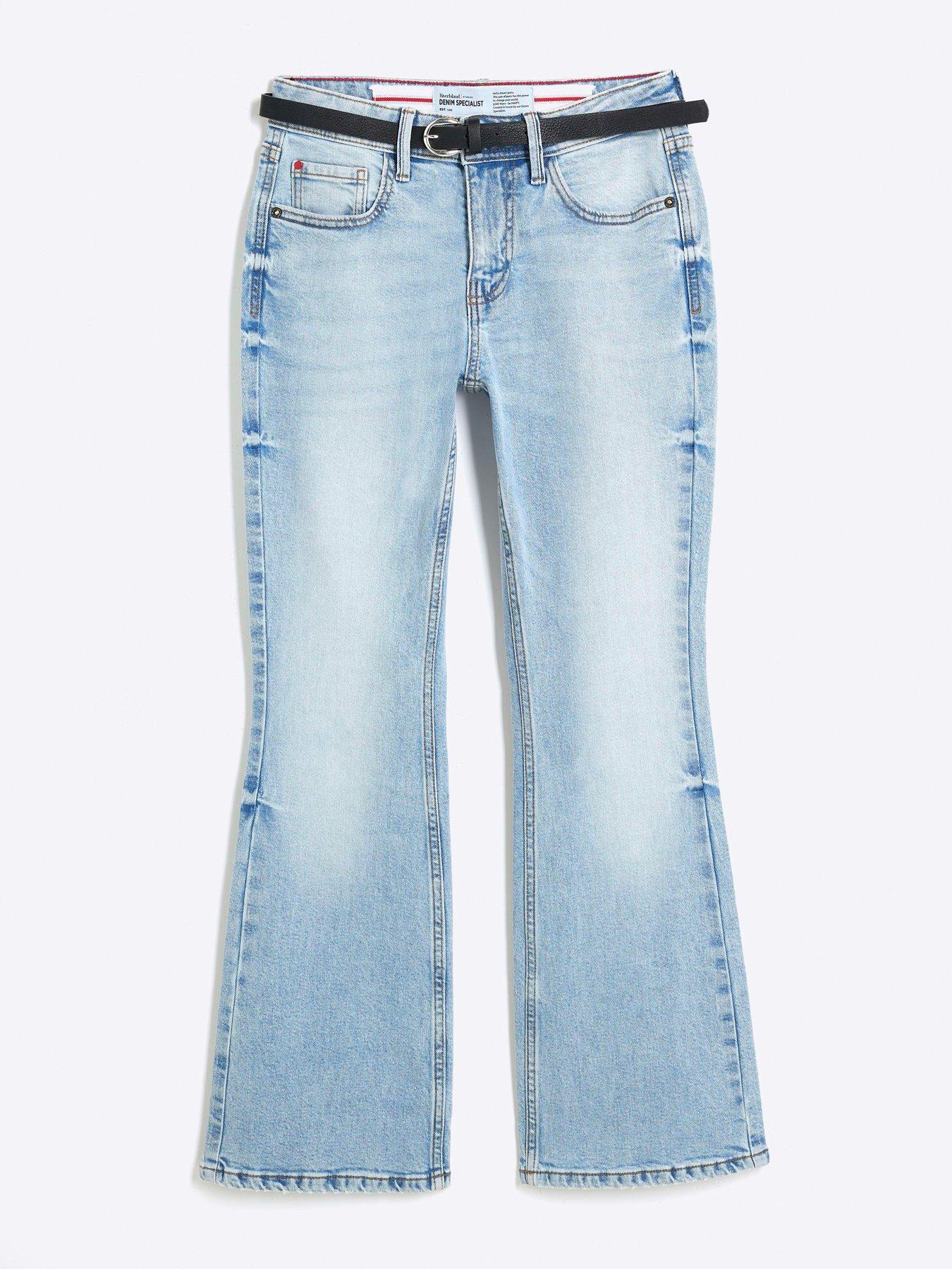 Image 5 of 5 of River Island Petite Bootcut Mid Rise Jeans - Blue