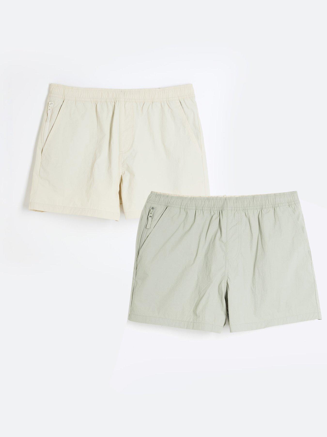 river-island-beige-pack-of-2-swim-shorts