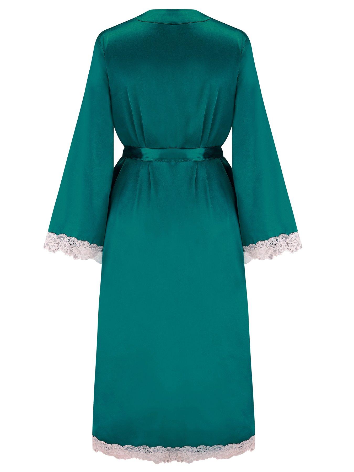  image of pour-moi-dusk-satin-and-lace-kimono-sleeve-dressing-gown