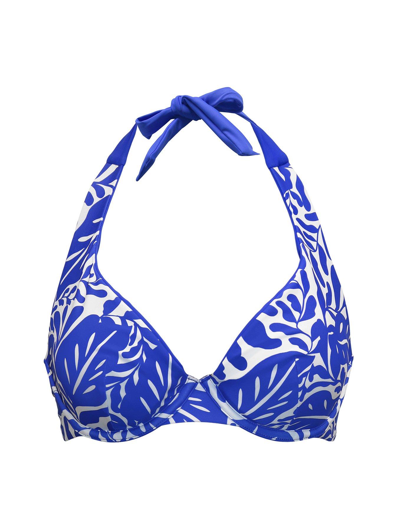  image of pour-moi-laguna-beach-non-padded-underwired-reversible-bikini-top-bluewhite