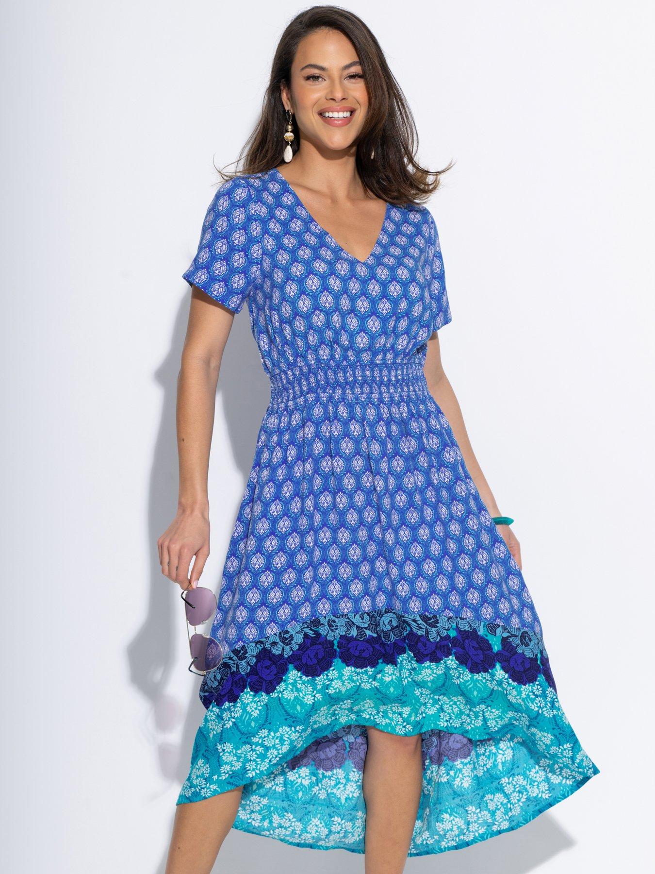 Pour Moi Border Print High Low Midaxi Beach Dress