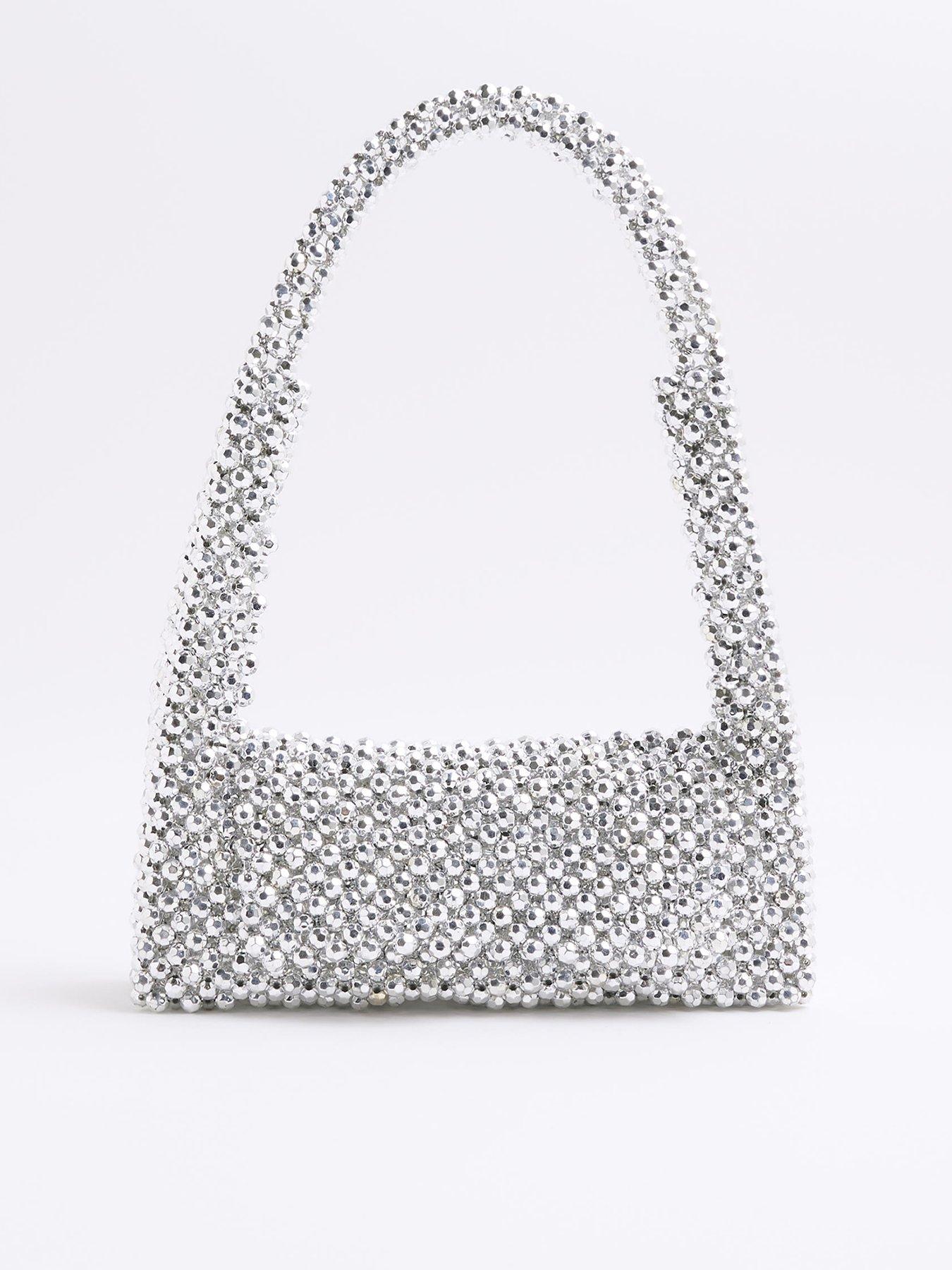 undefined Beaded Metallic Clutch Bag
