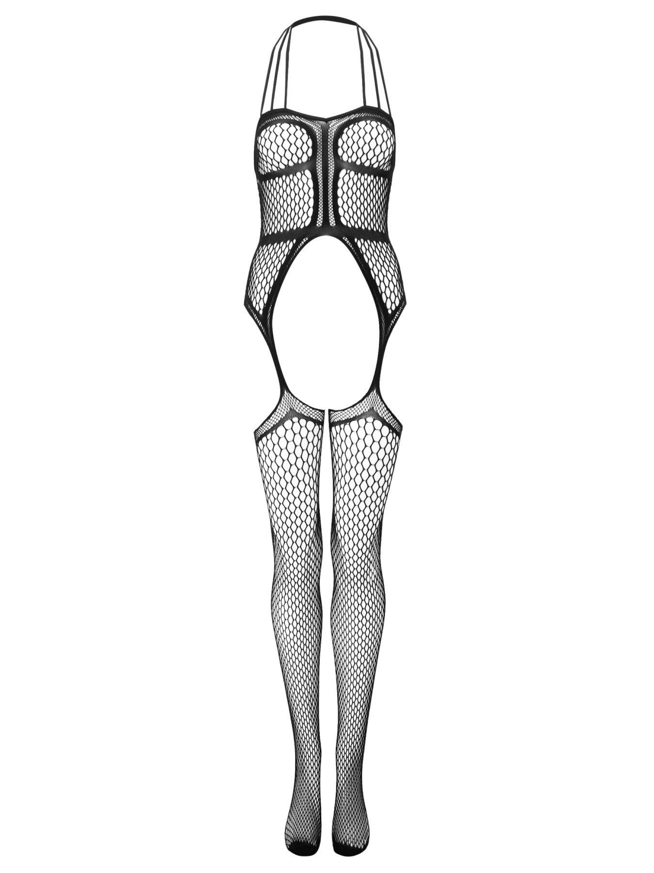 Image 5 of 5 of Ann Summers Persuasion Crotchless Bodystocking - Black