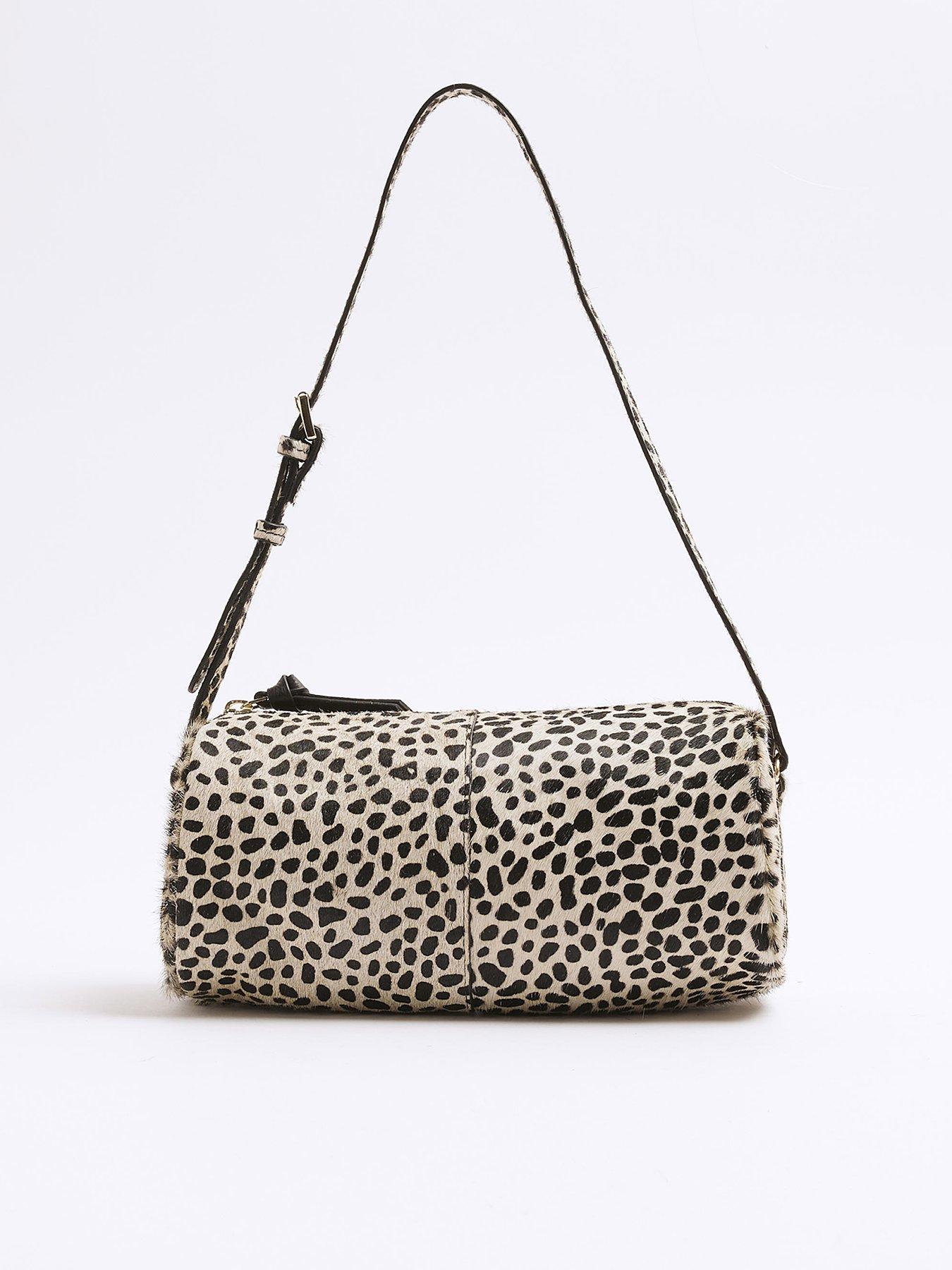 undefined Leather Animal Print Shoulder Bag