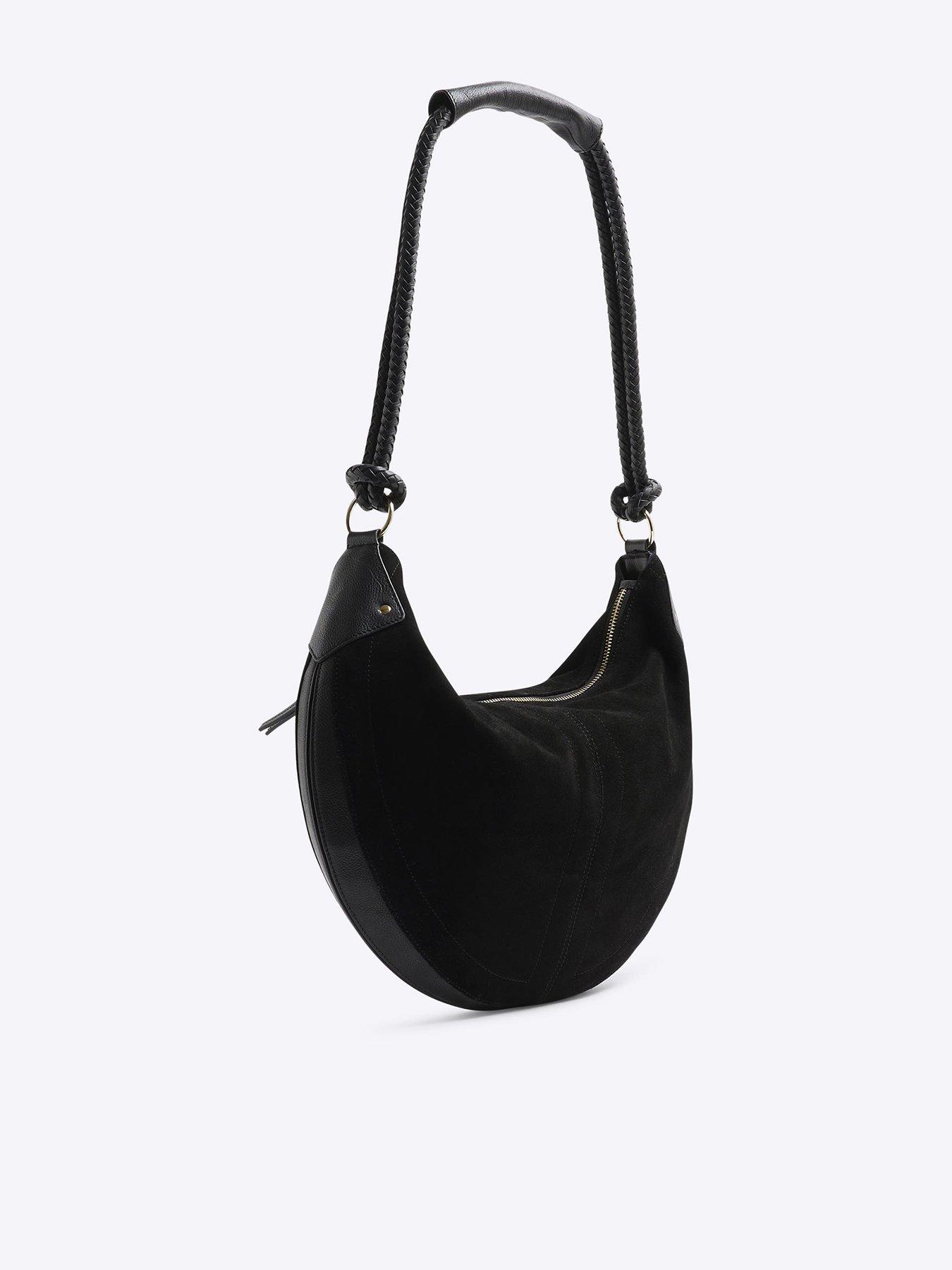  image of river-island-suede-knot-handle-slouchy-shoulder-bag
