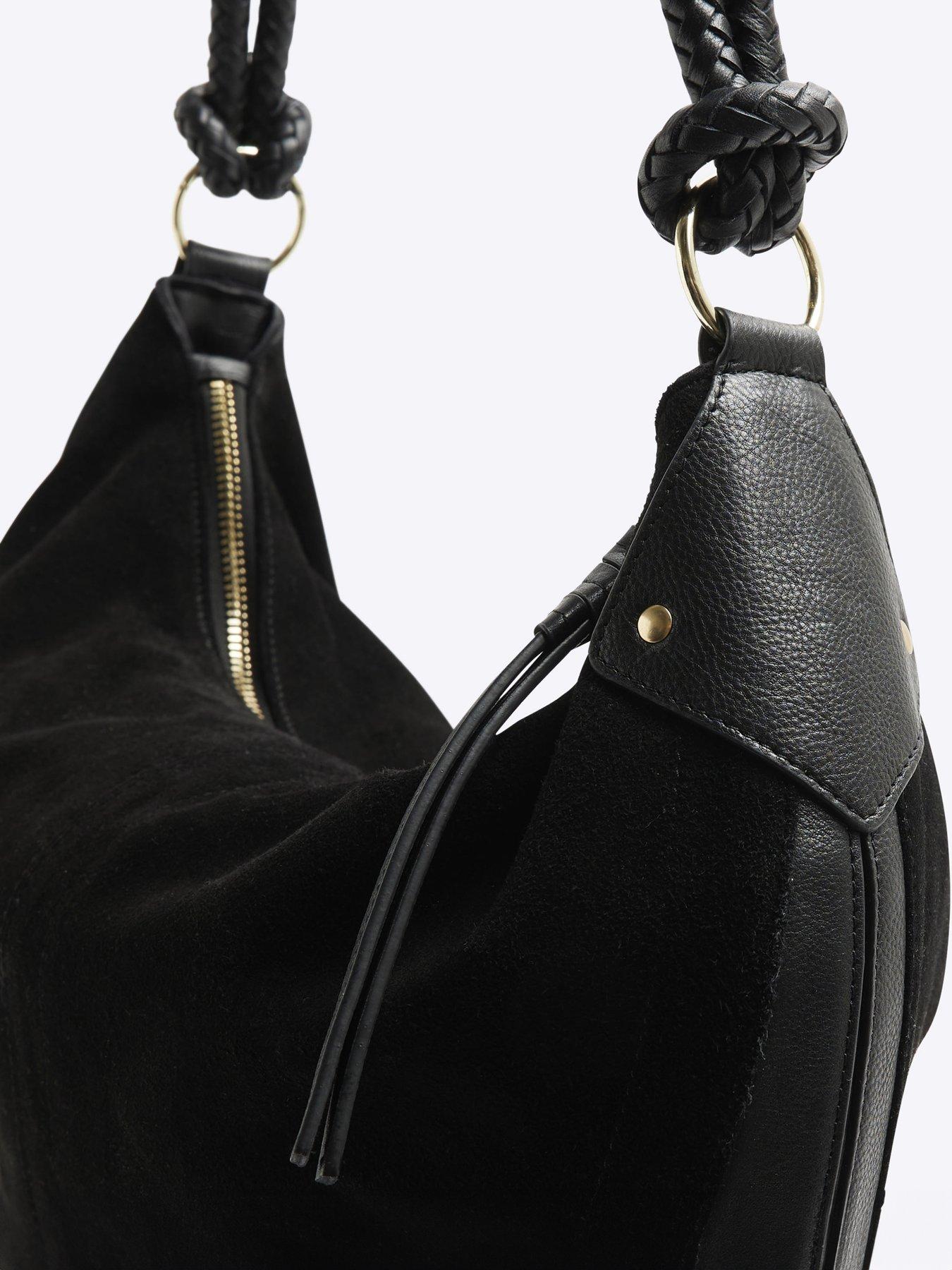  image of river-island-suede-knot-handle-slouchy-shoulder-bag