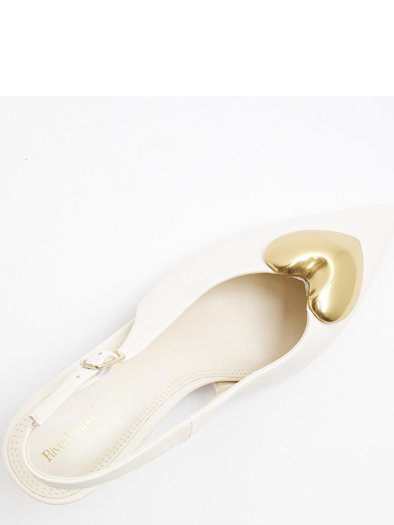  image of river-island-heart-sling-back-heeled-court-shoes