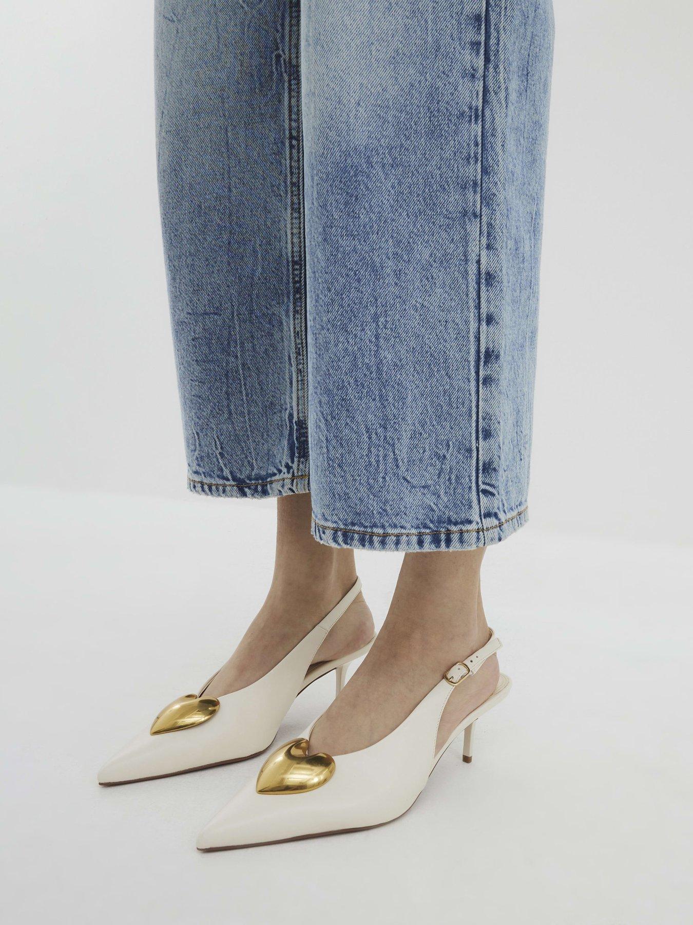  image of river-island-heart-sling-back-heeled-court-shoes