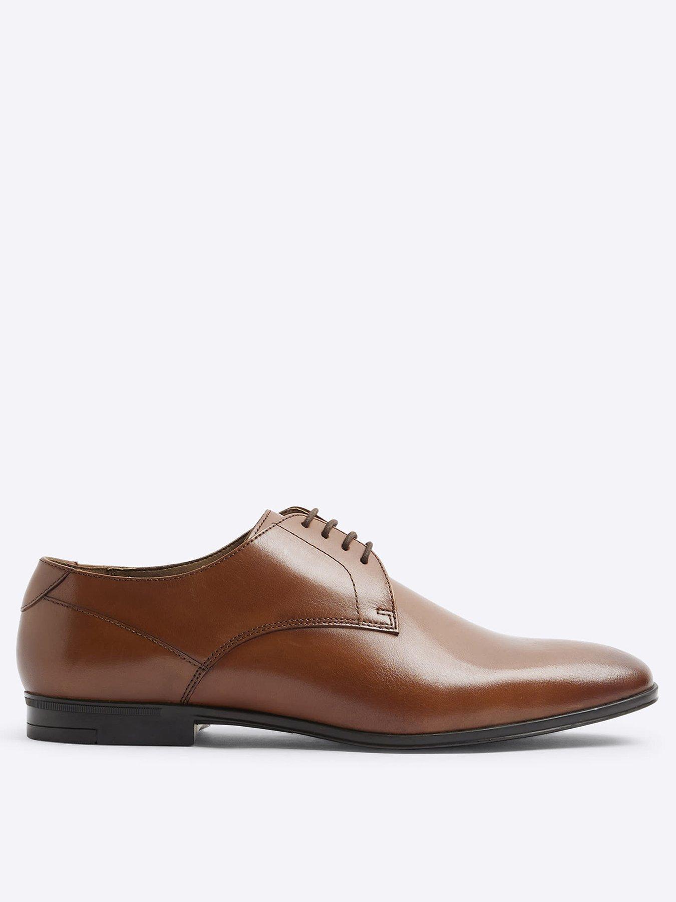  image of river-island-leather-wide-fit-derby-shoes