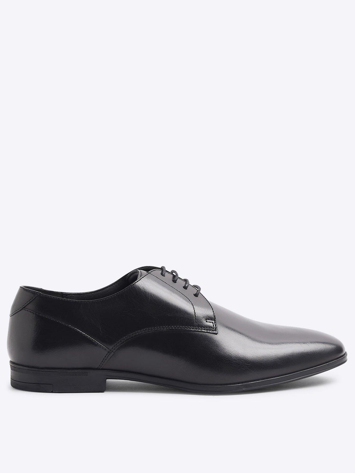  image of river-island-leather-wide-fit-derby-shoes
