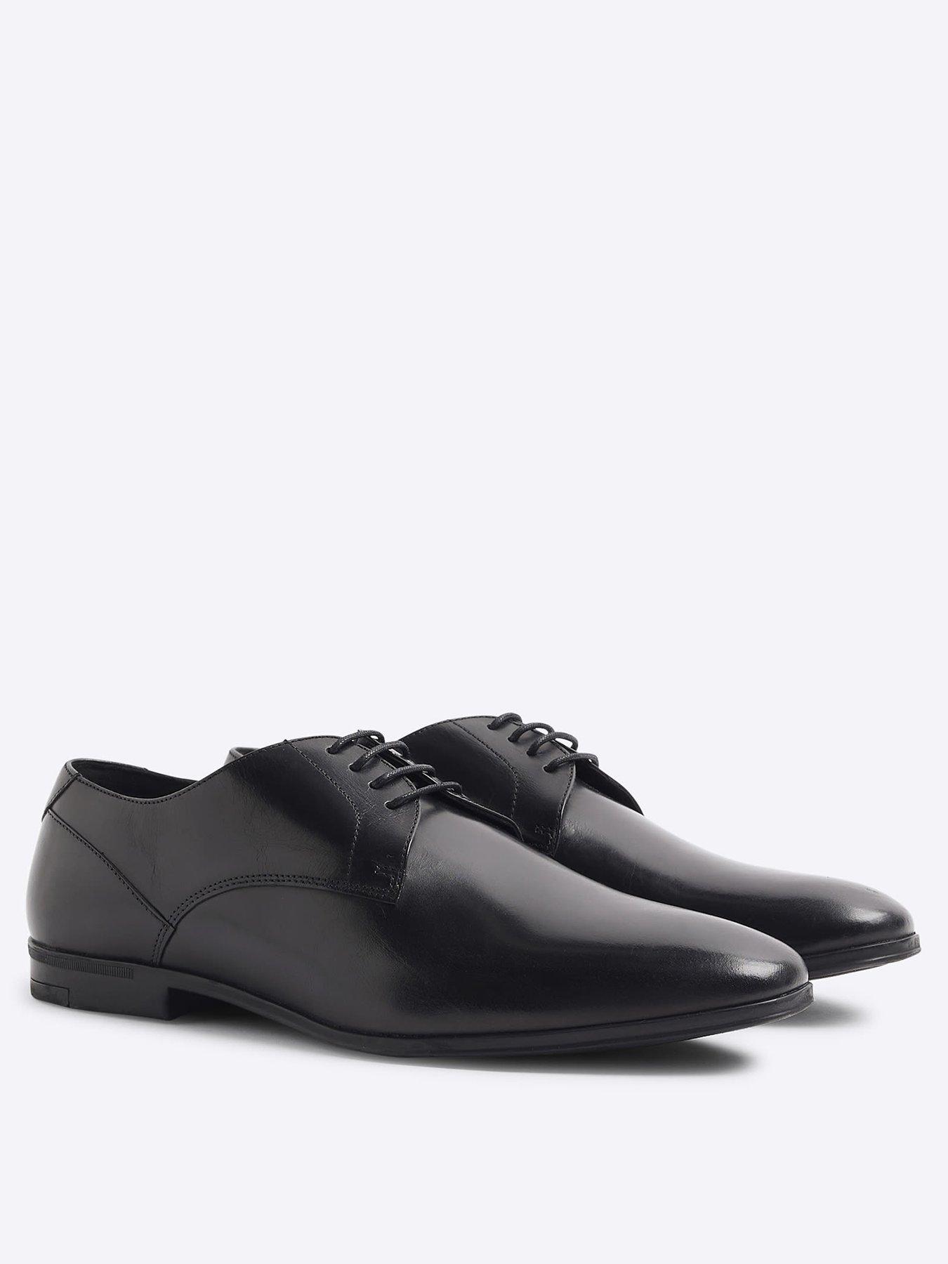  image of river-island-leather-wide-fit-derby-shoes