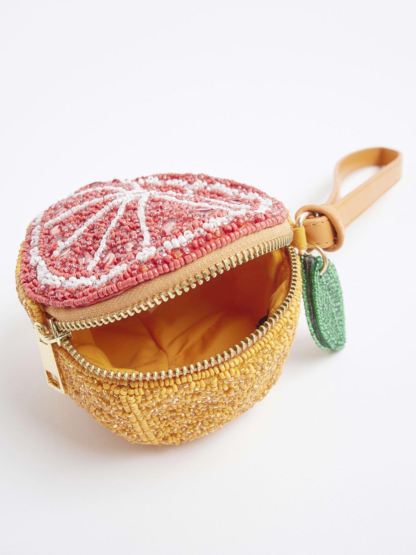 image of river-island-premium-beaded-grapefruit-bag