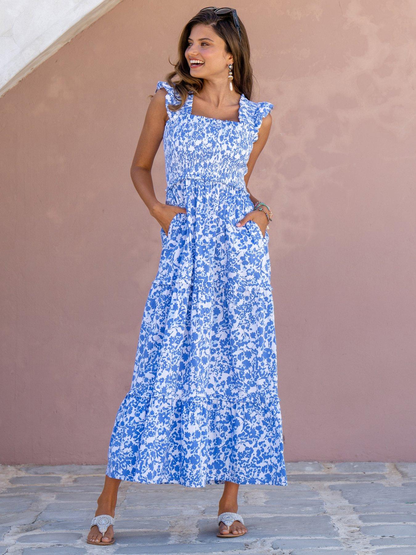 undefined Lucy Cotton Poplin Tiered Maxi Dress