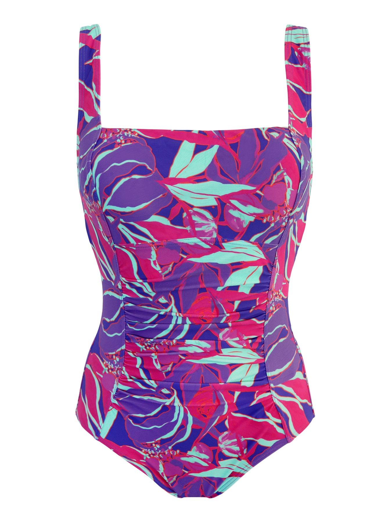  image of pour-moi-santa-barbara-petite-ruched-tummy-control-swimsuit