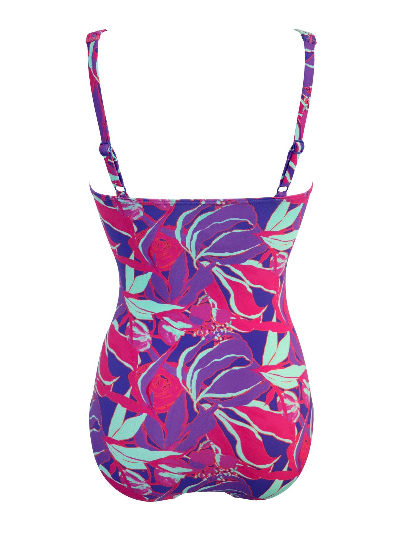  image of pour-moi-santa-barbara-petite-ruched-tummy-control-swimsuit