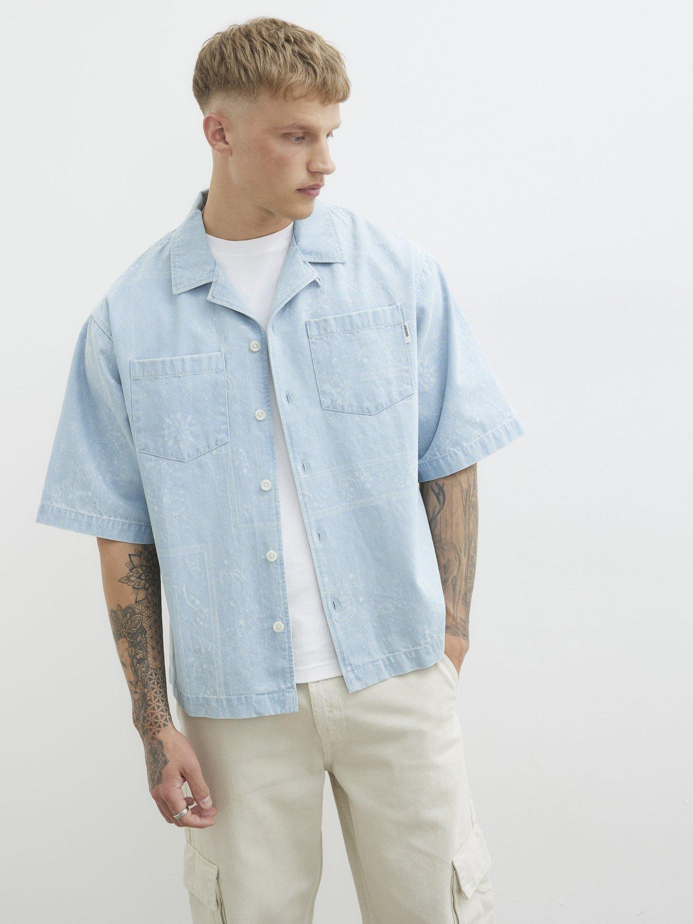 river-island-regular-fit-paisley-denim-shirt