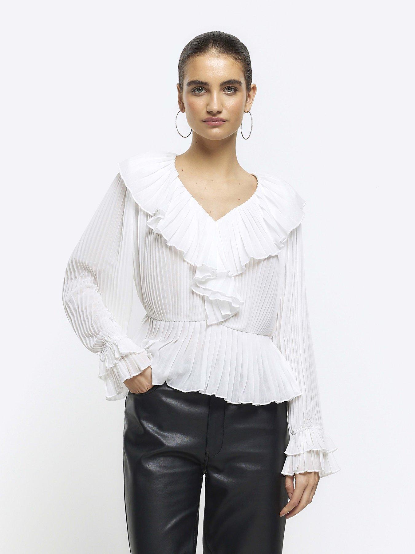 undefined Plisse Frill Blouse