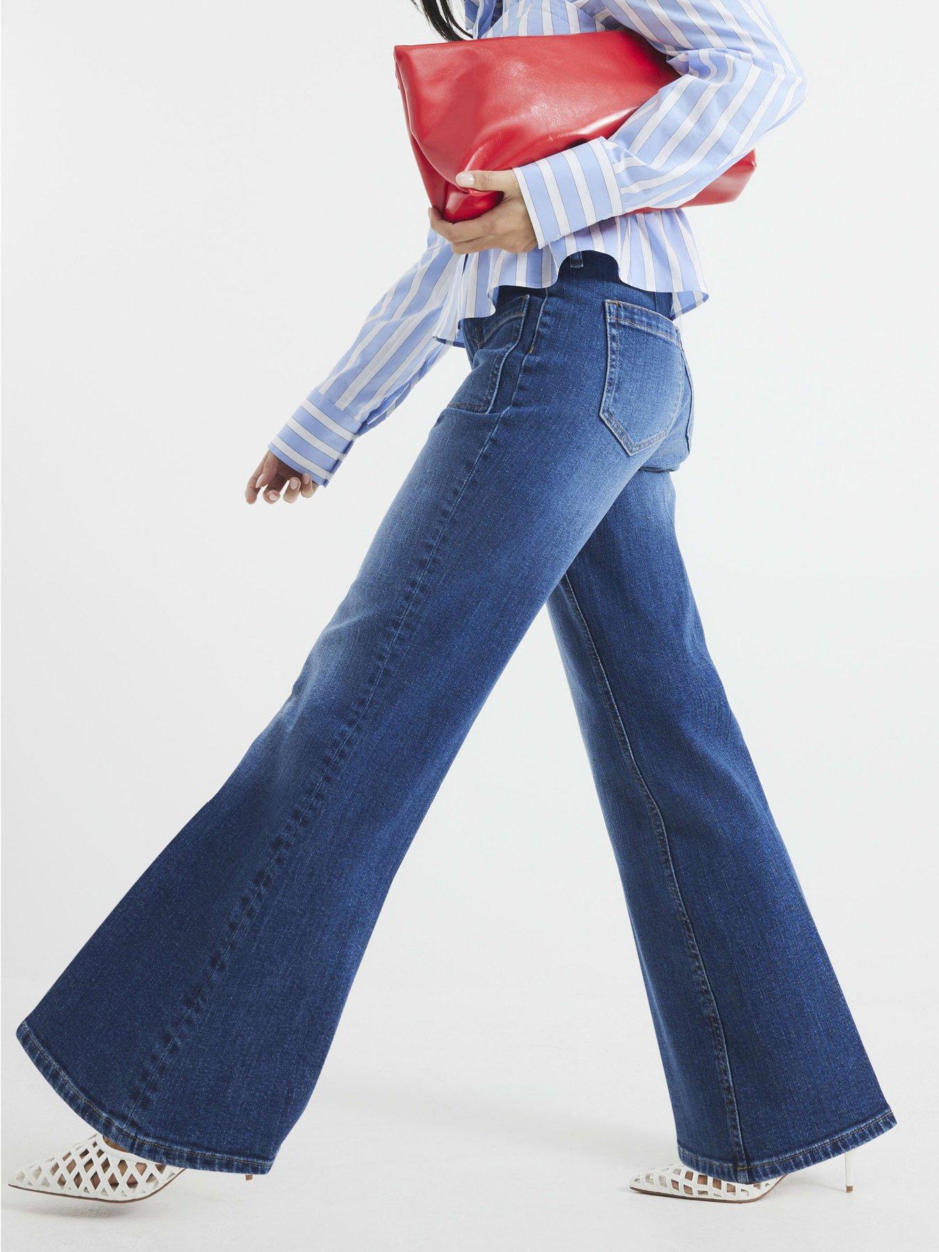 river-island-petite-high-rise-relaxed-flare-jeans