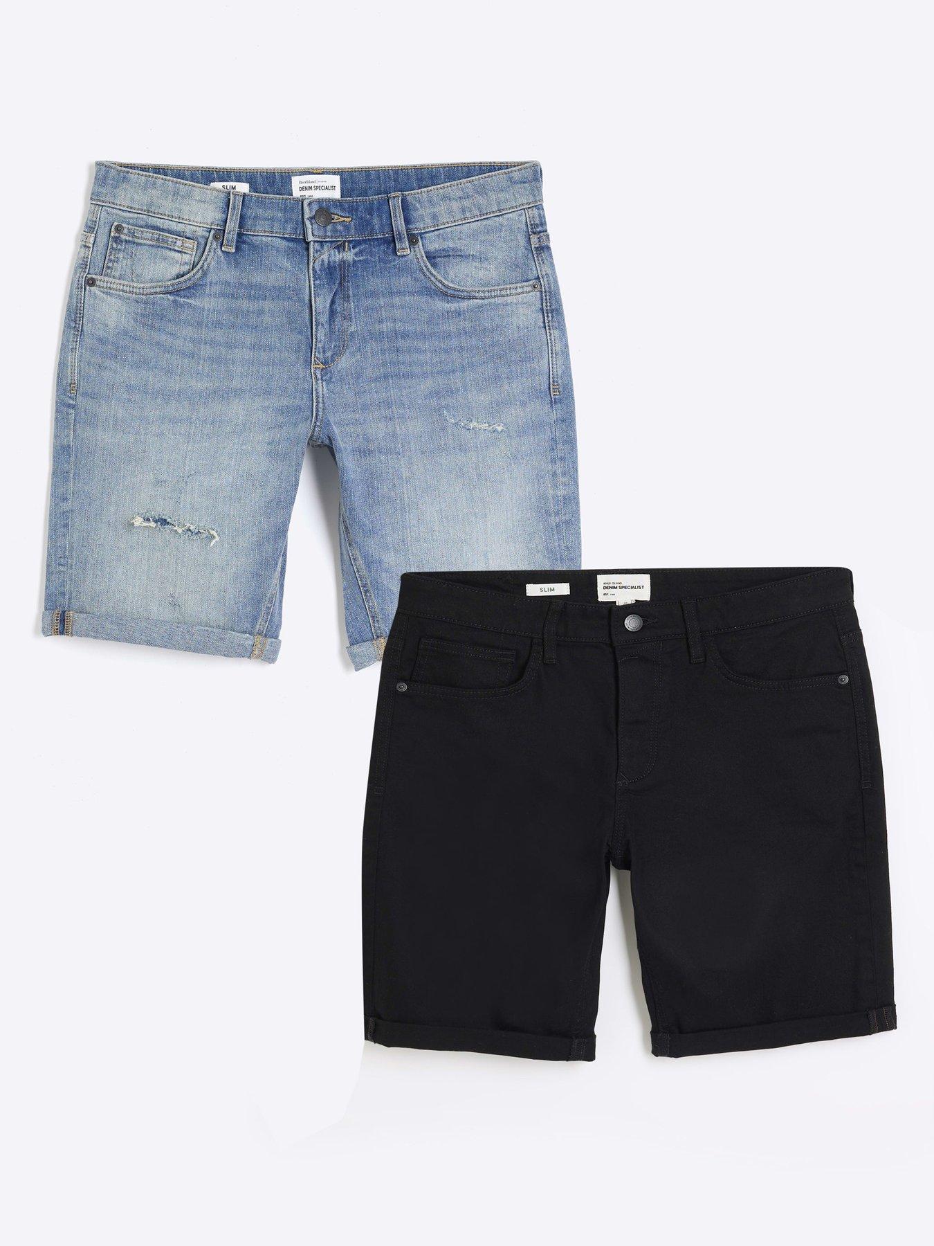 Image 1 of 5 of River Island Denim Shorts 2 Pack