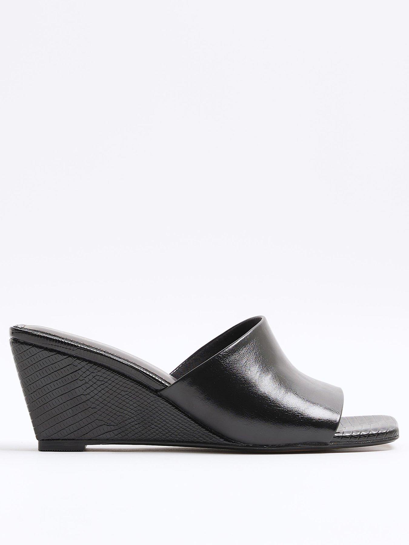 undefined Square Toe Wedge Sandals