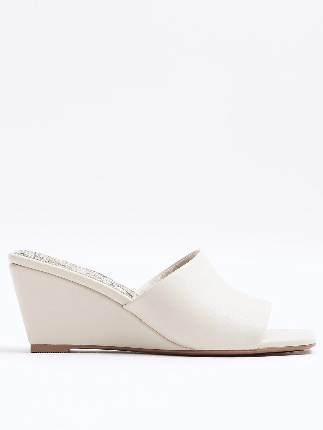 Image 1 of 4 of River Island Square Toe Wedge Sandals