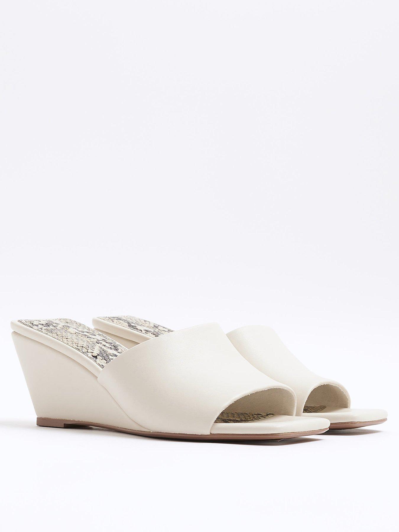 Image 2 of 4 of River Island Square Toe Wedge Sandals