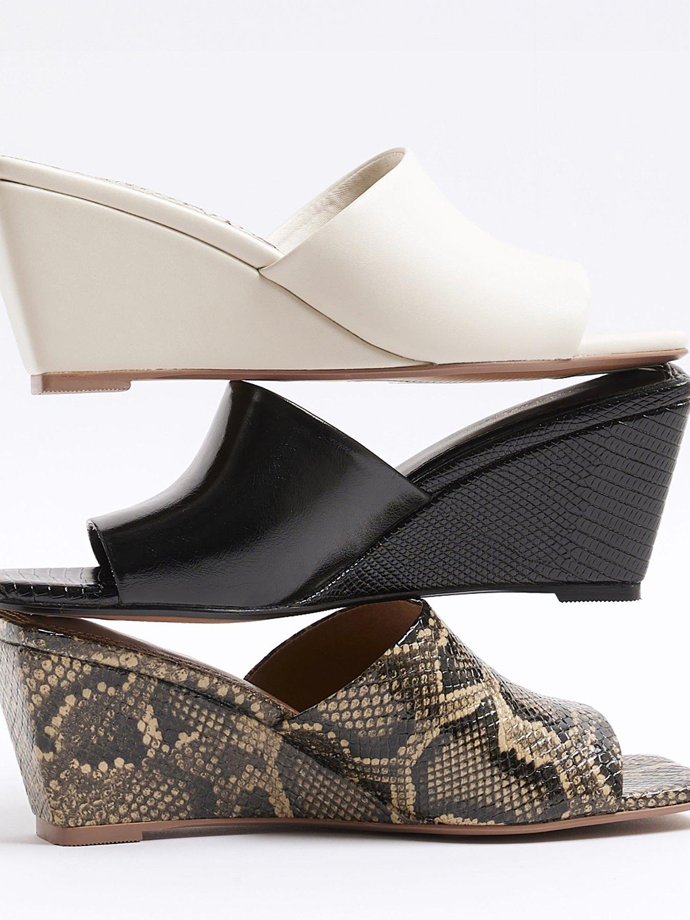 Image 4 of 4 of River Island Square Toe Wedge Sandals
