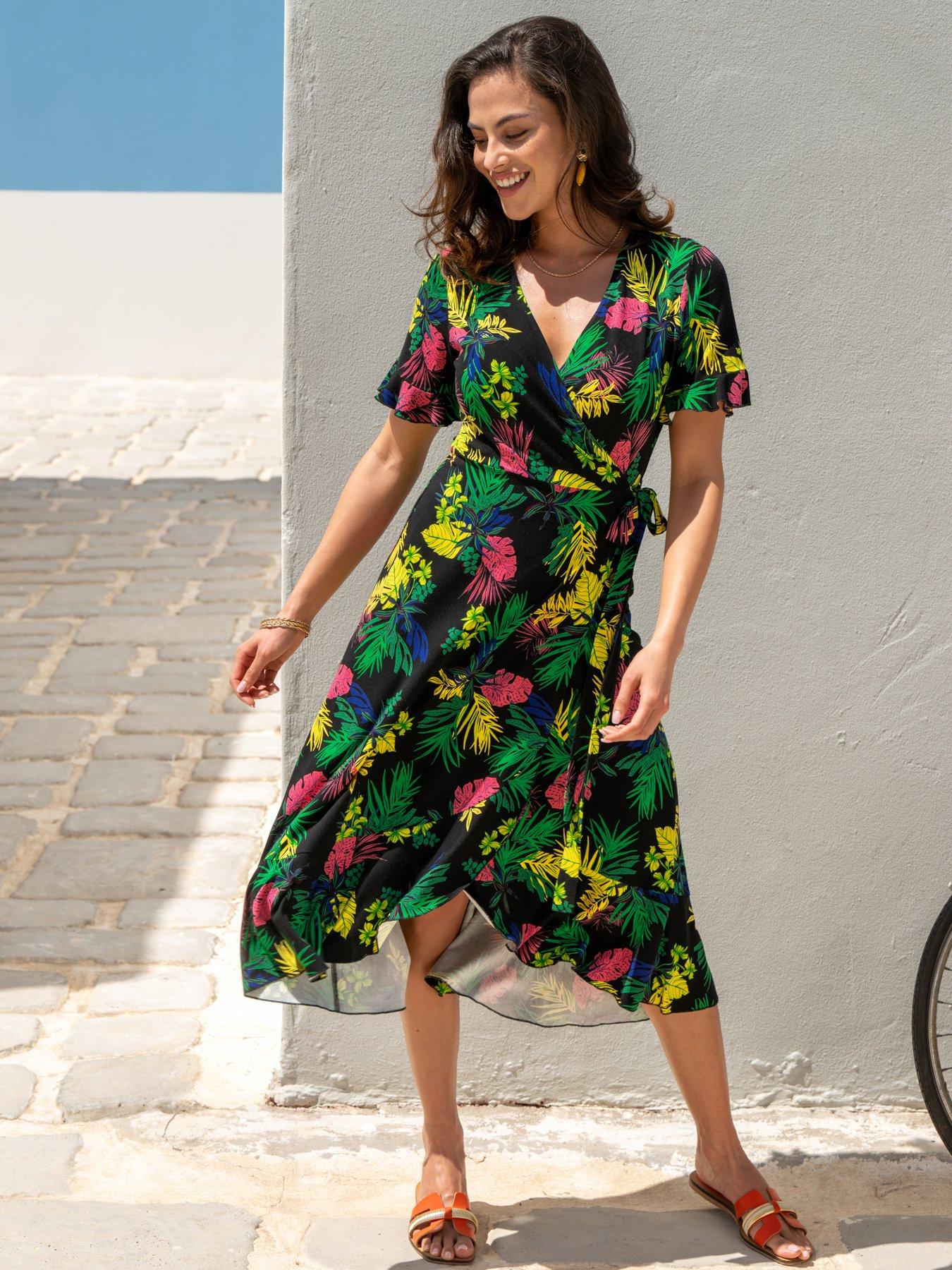 undefined Megan Stretch Jersey Wrap Midi Dress