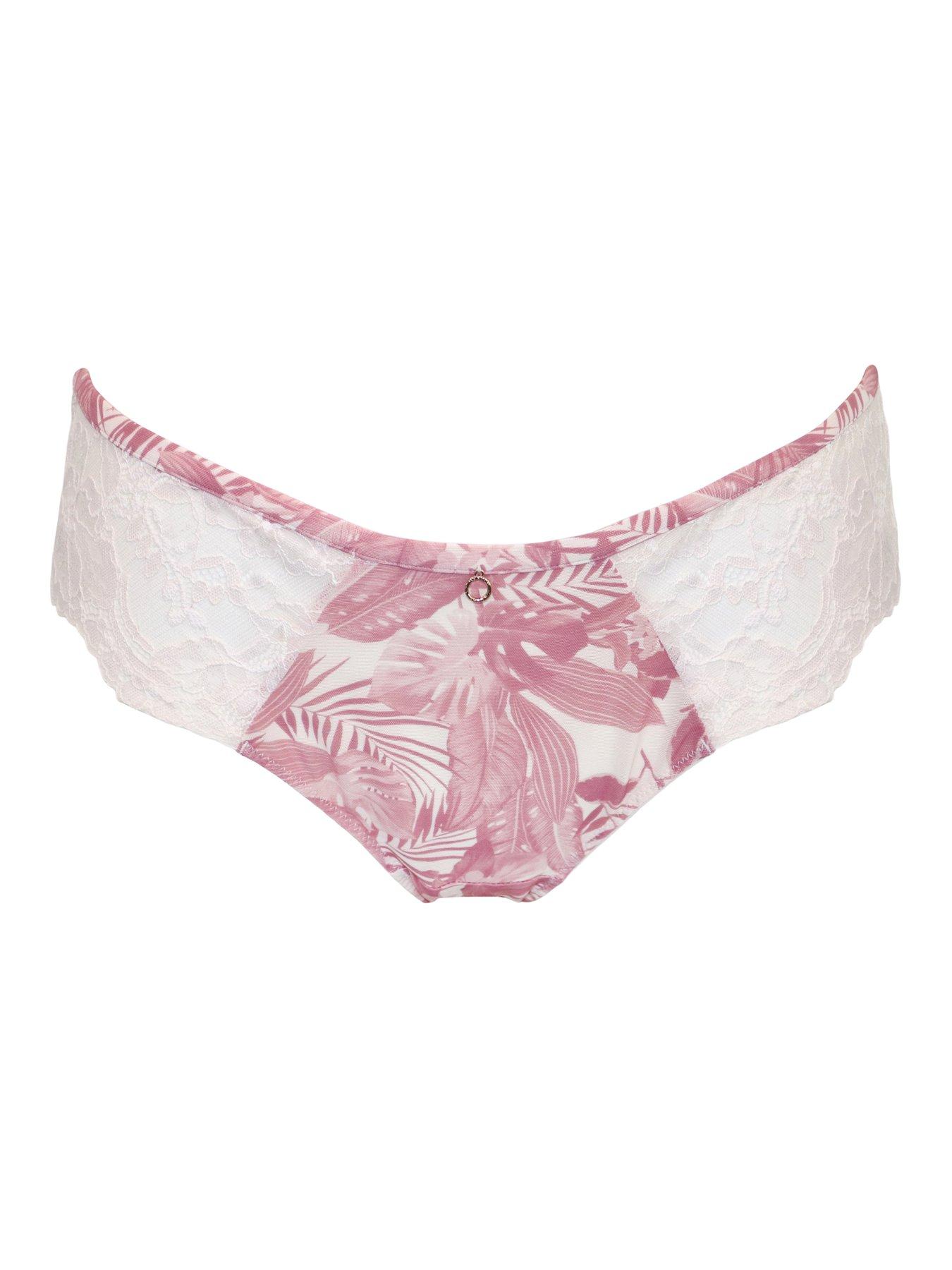 Image 3 of 4 of Pour Moi Bliss Printed Mesh Brazilian Brief - Pink