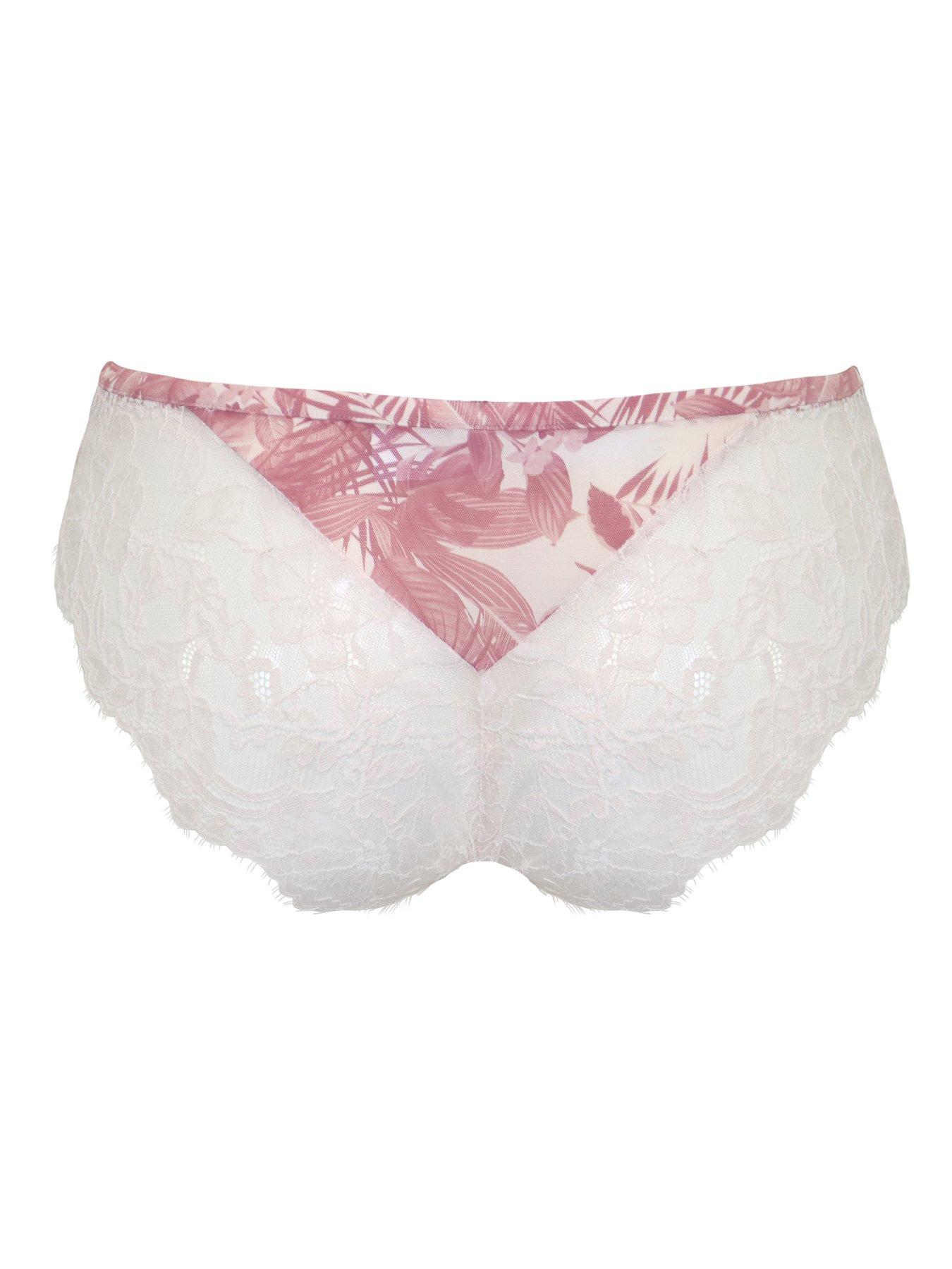 Image 4 of 4 of Pour Moi Bliss Printed Mesh Brazilian Brief - Pink