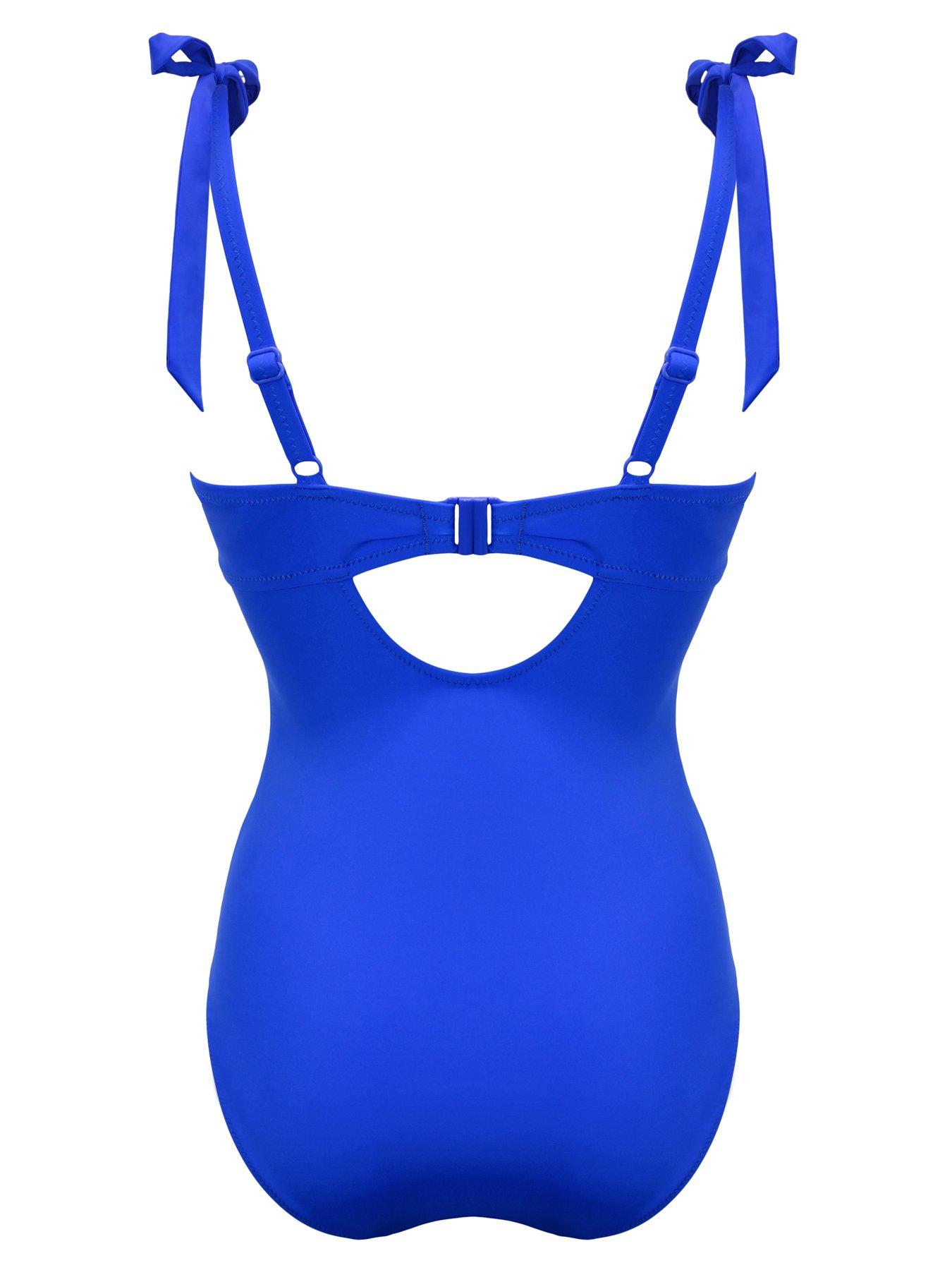 Image 4 of 4 of Pour Moi Rosa Cove Underwired Non Padded Swimsuit - Blue