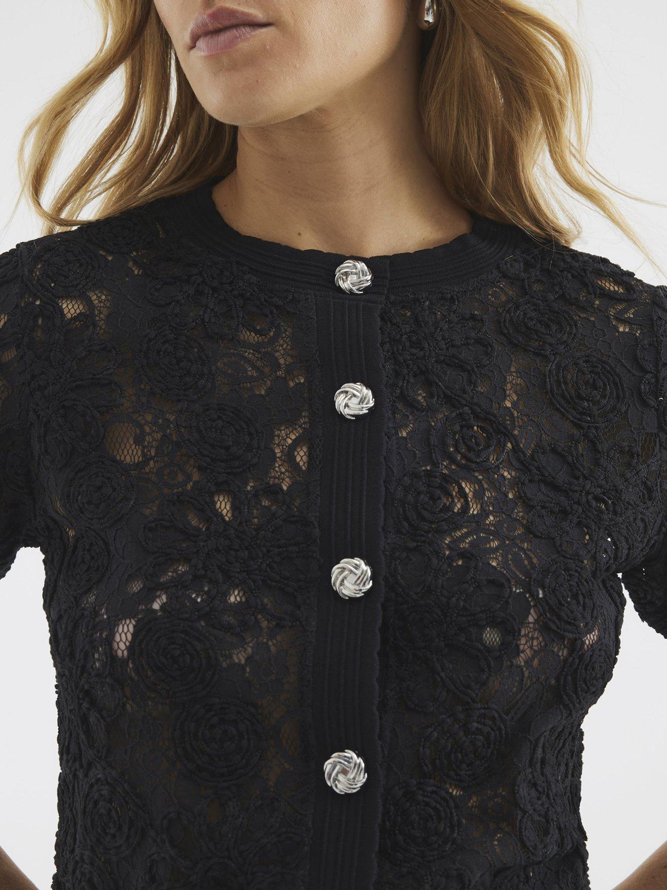  image of river-island-short-sleeve-lace-cardigan