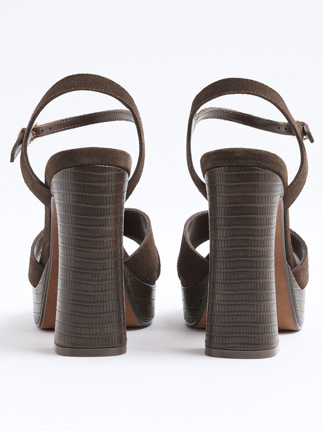  image of river-island-suede-cross-strap-platform-sandals